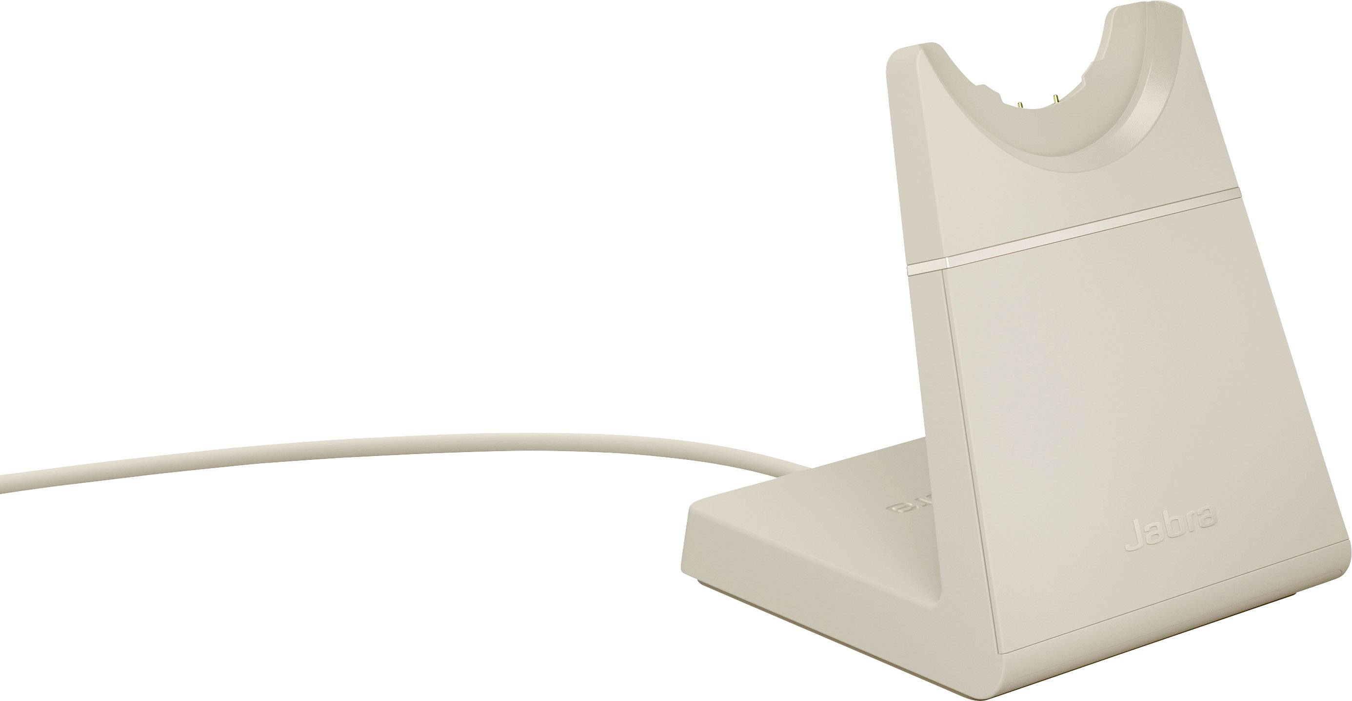 Jabra Evolve2 65 UC monaural Charge On Ear Headset Bluetooth® Mono Beige Lautstärkeregelung, Batterieladeanzeige, Mikrofon-Stummschaltung Telefon