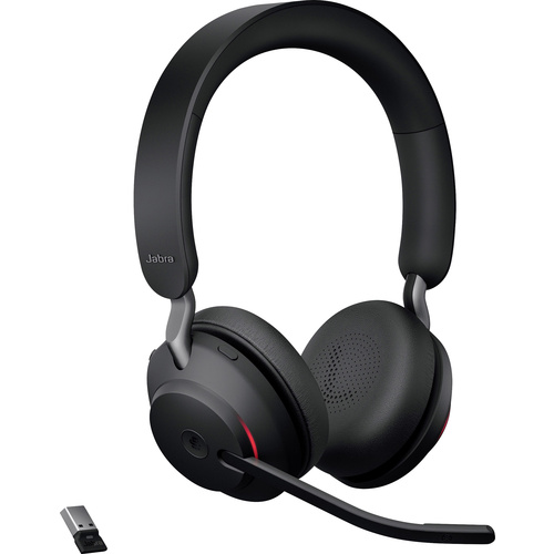 Jabra Evolve2 65 MS Telefon On Ear Headset Bluetooth® Stereo Schwarz Lautstärkeregelung, Batterieladeanzeige
