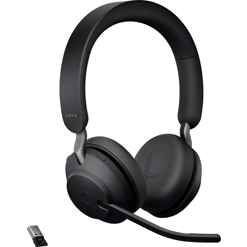 Jabra Evolve2 65 UC Telefon On Ear Headset Bluetooth® Stereo Schwarz Lautstärkeregelung, Batteriela