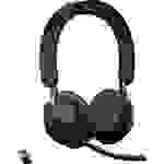 Jabra Evolve2 65 UC Telefon On Ear Headset Bluetooth® Stereo Schwarz Lautstärkeregelung, Batterieladeanzeige
