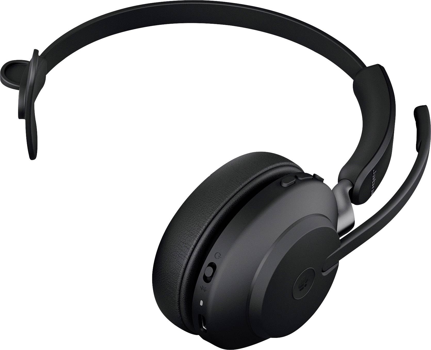 Jabra Evolve2 65 monaural On Ear Headset Bluetooth® Stereo Schwarz Lautstärkeregelung, Batterieladeanzeige