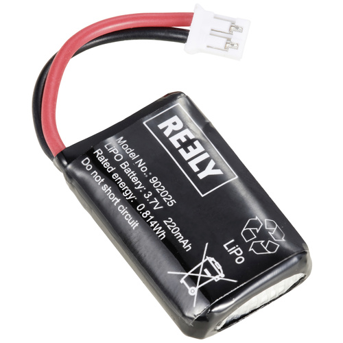 Reely Pack de batterie (LiPo) 3.7 V 220 mAh Nombre de cellules: 1 cosse  plate mâle
