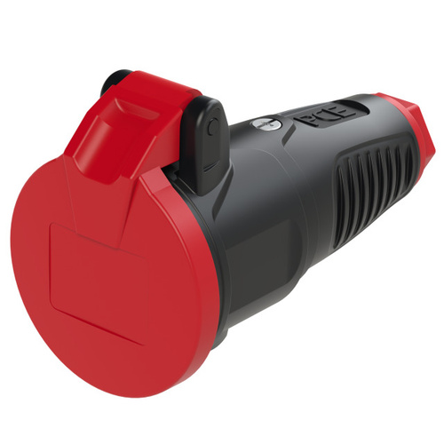 PCE 2412-srw Schutzkontaktkupplung Gummi, Kunststoff 230V Schwarz, Rot IP54