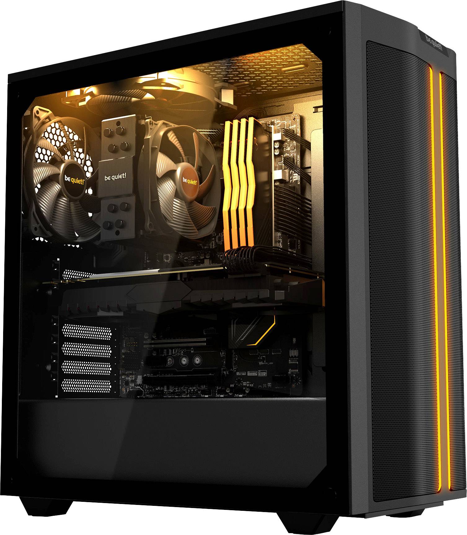 BeQuiet PURE BASE 500DX Midi-Tower PC-Gehäuse Schwarz 3 vorinstallierte Lüfter, Integrierte Beleuchtung, Seitenfenster