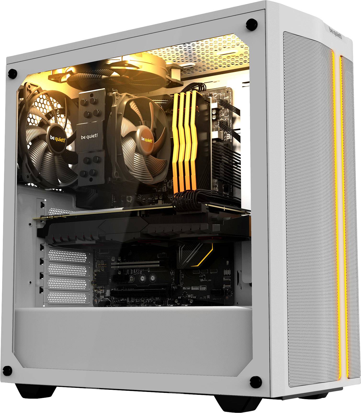 BeQuiet PURE BASE 500DX Midi-Tower PC-Gehäuse Weiß 3 vorinstallierte Lüfter, Integrierte Beleuchtung, Seitenfenster, Staubfilter