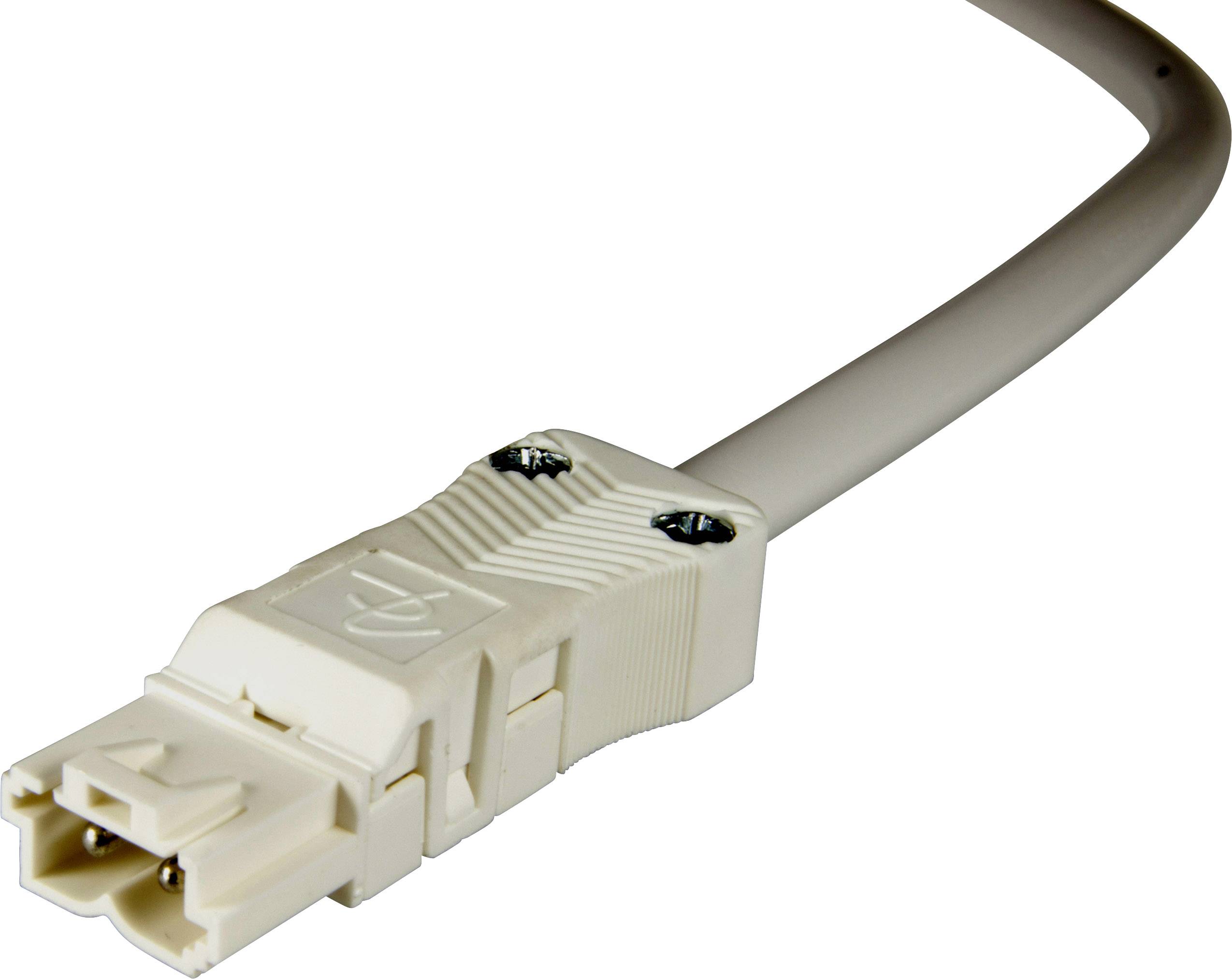 Adels-Contact 14815230 Netz-Anschlusskabel offene Kabelenden - Netz-Stecker Gesamtpolzahl: 2 Weiß 3.00m 25St.