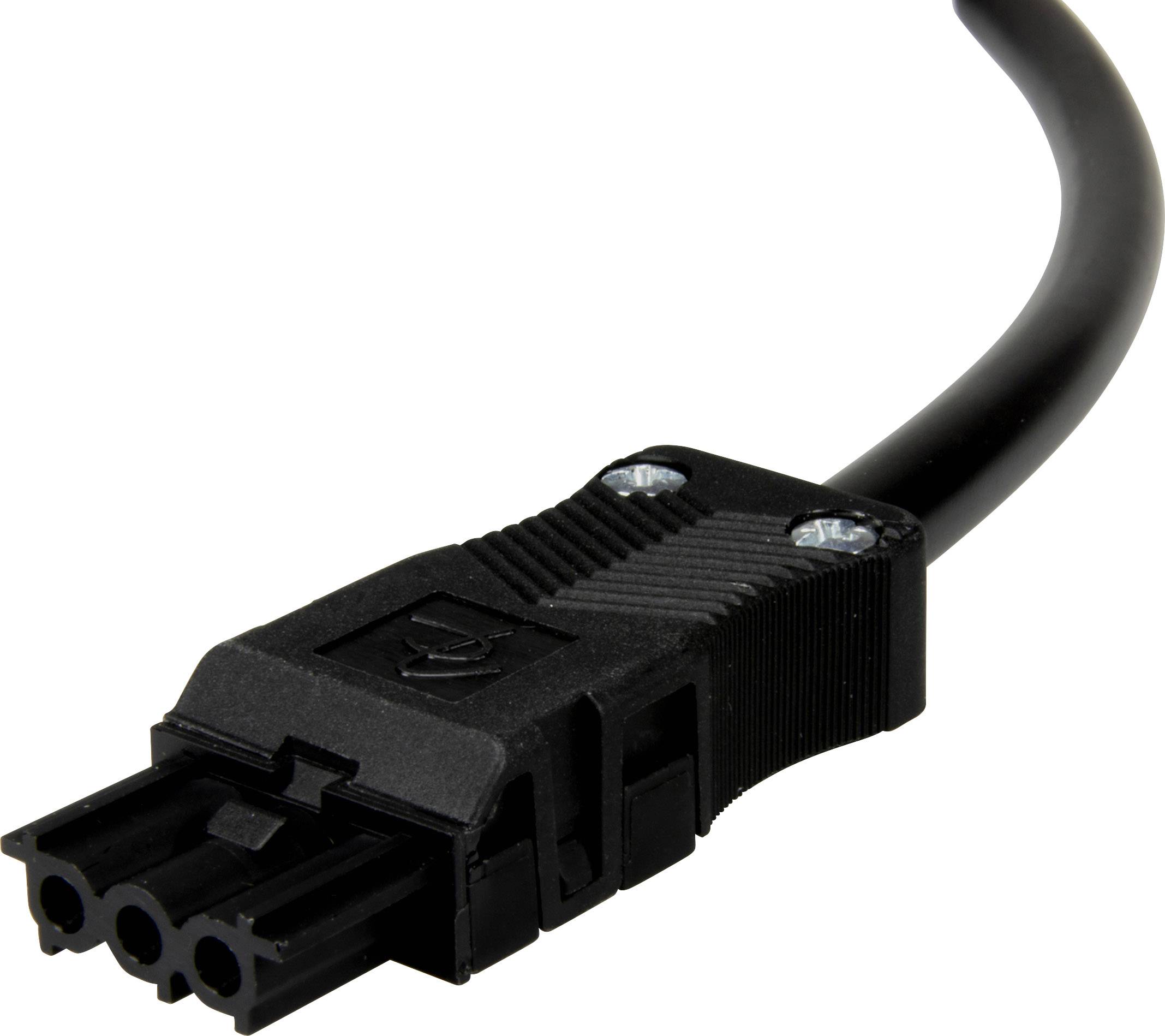 Adels-Contact 92846340 Netz-Anschlusskabel offene Kabelenden - Netz-Buchse Gesamtpolzahl: 2 + PE Schwarz 4.00m 25St.