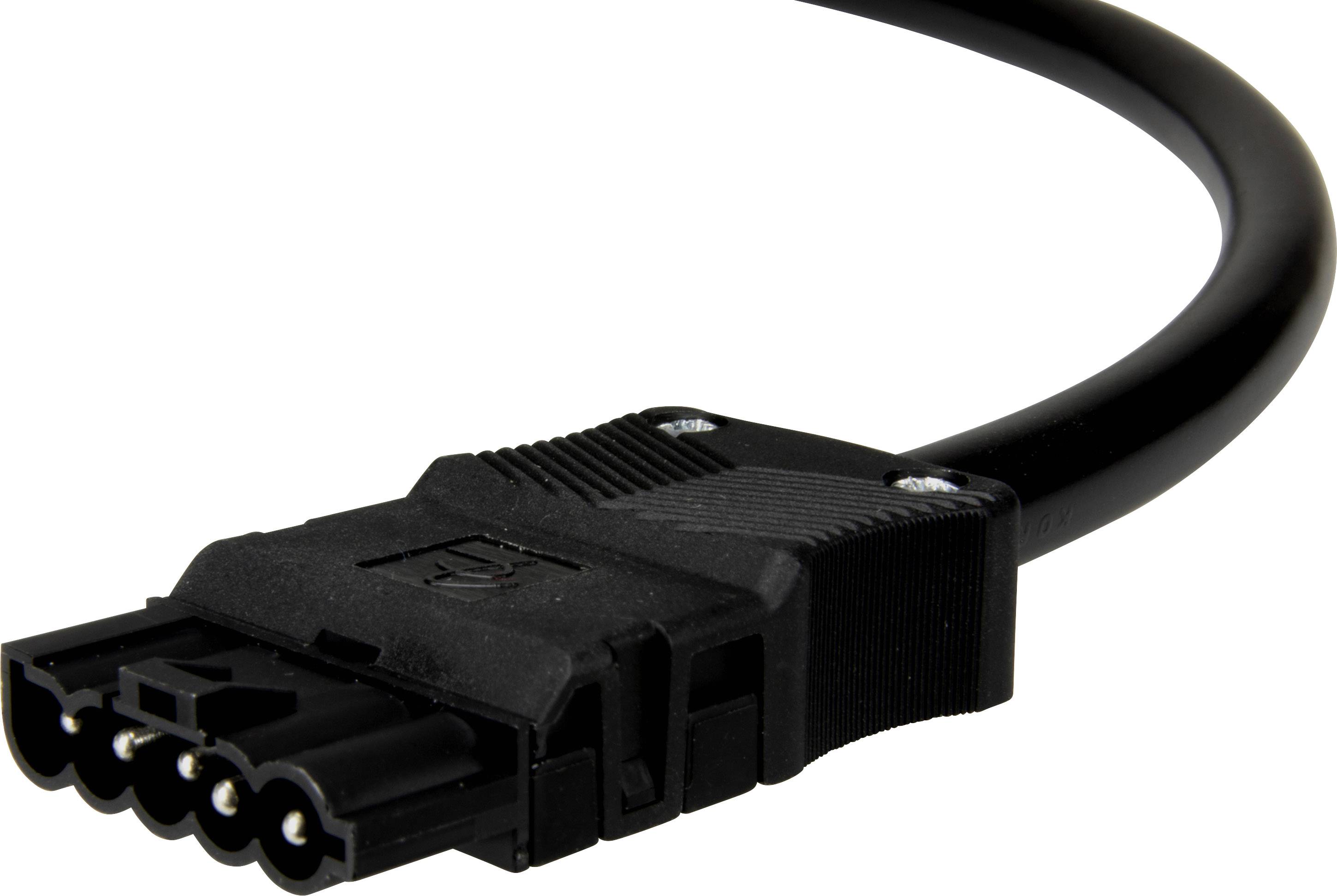 Adels-Contact 92816505 Netz-Anschlusskabel offene Kabelenden - Netz-Stecker Gesamtpolzahl: 4 + PE Schwarz 0.50m 30St.