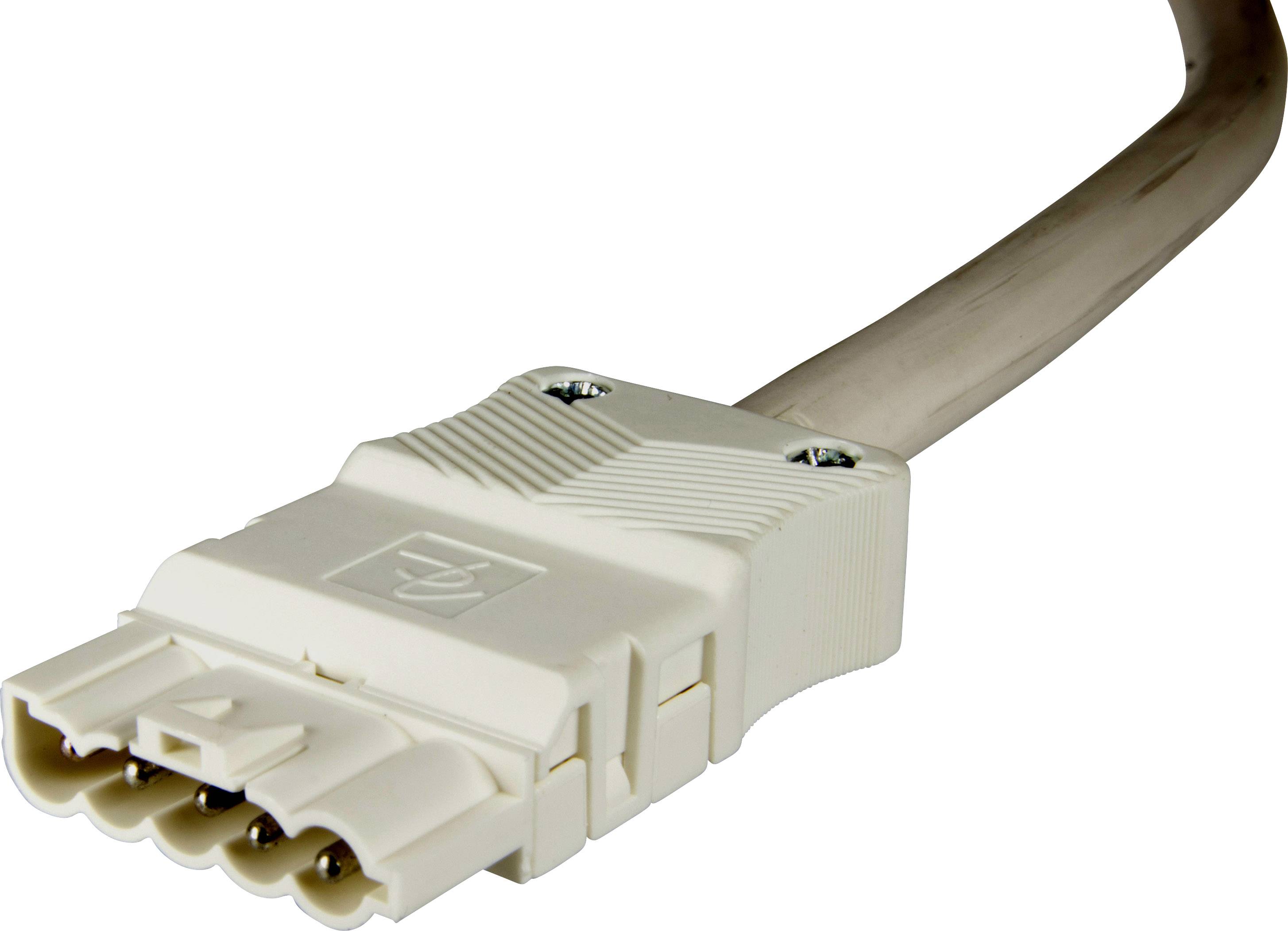 Adels-Contact 92815510 Netz-Anschlusskabel offene Kabelenden - Netz-Stecker Gesamtpolzahl: 4 + PE Weiß 1.00m 30St.