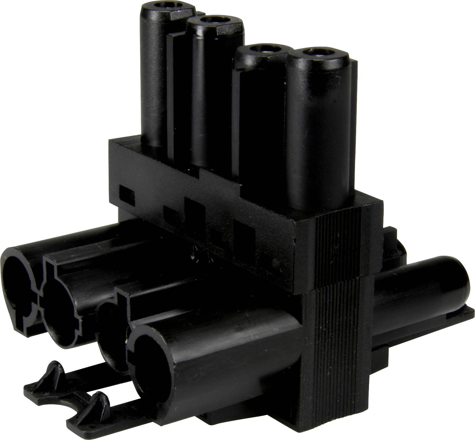 Adels-Contact 167164 T-Verteiler T-Verteiler Gesamtpolzahl: 4 + PE 20A Schwarz 100St.