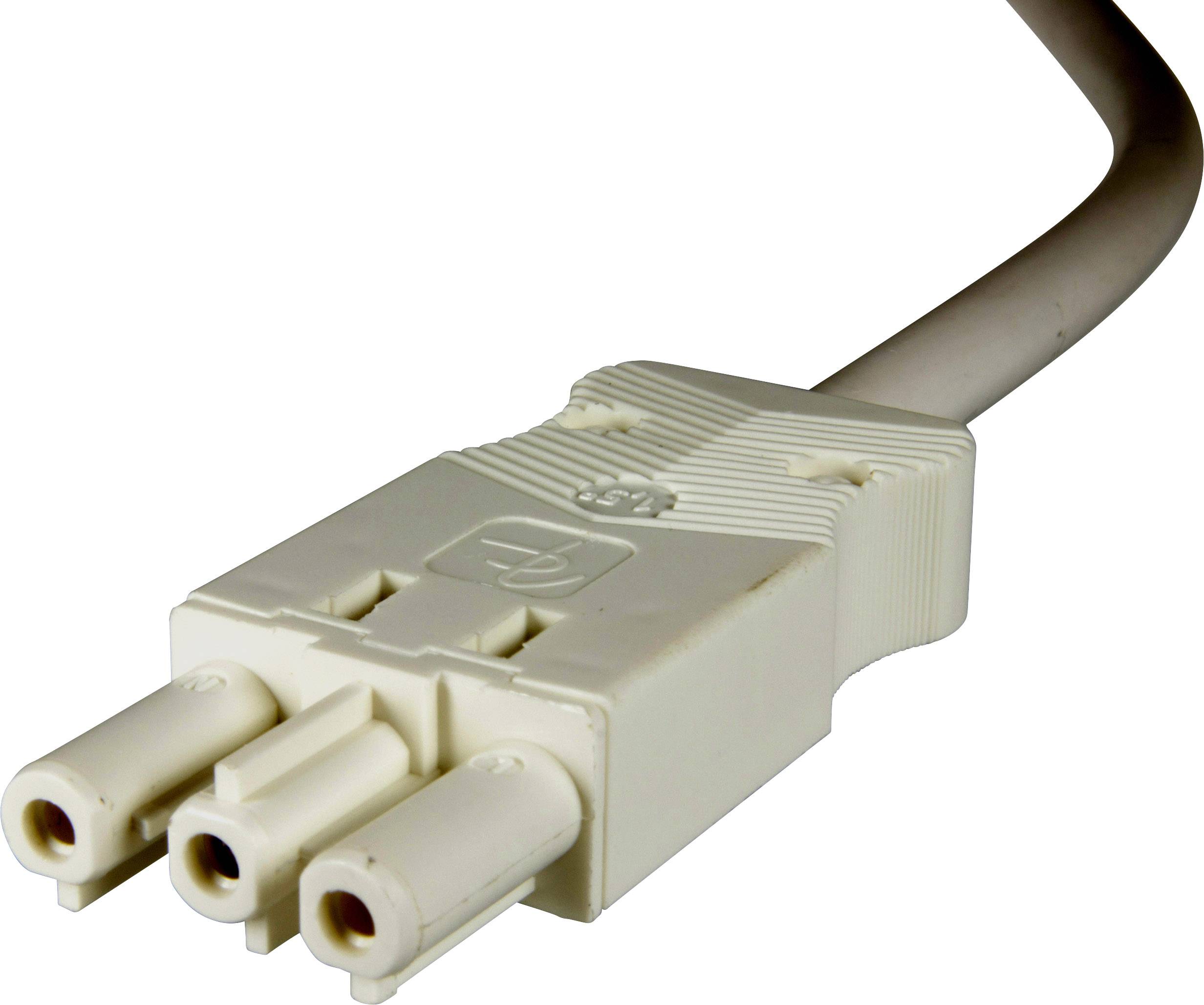 Adels-Contact 96595340 Netz-Anschlusskabel offene Kabelenden - Netz-Buchse Gesamtpolzahl: 2 + PE Weiß 4.00m 25St.