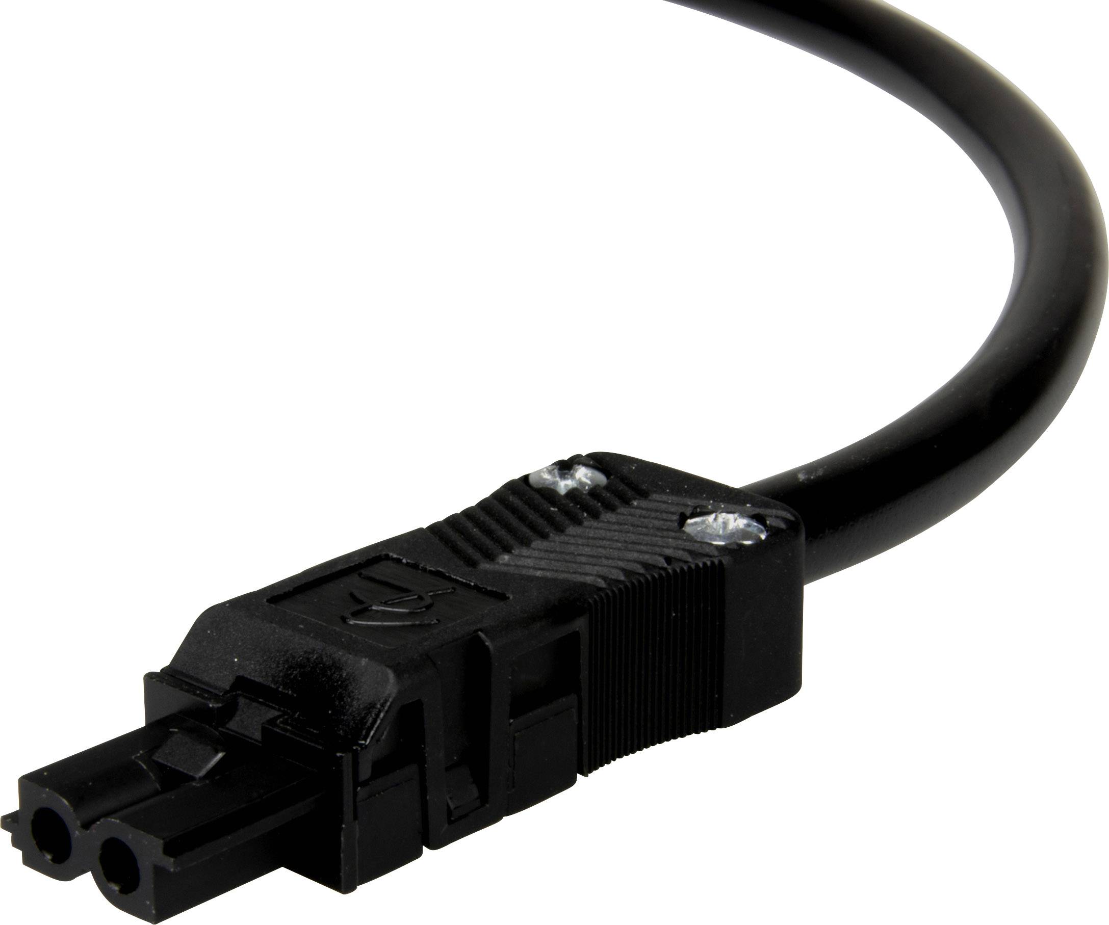 Adels-Contact 92846210 Netz-Anschlusskabel offene Kabelenden - Netz-Buchse Gesamtpolzahl: 2 Schwarz 1.00m 75St.