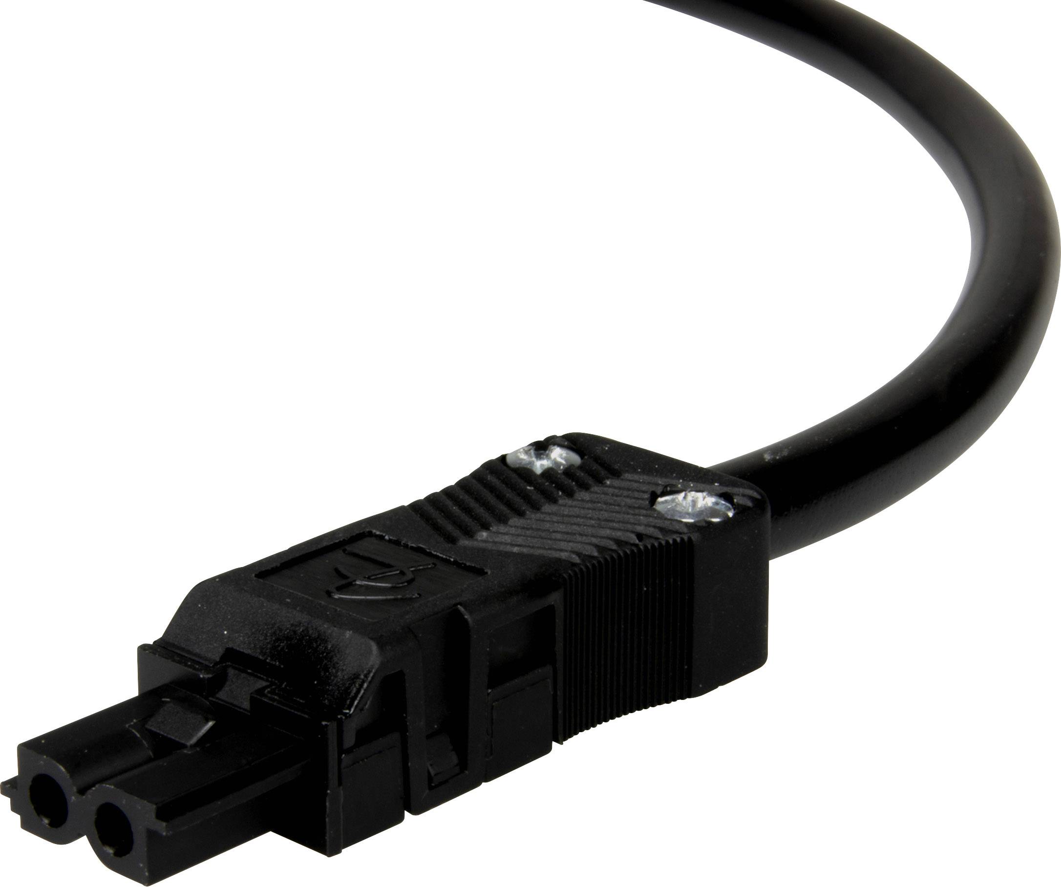 Adels-Contact 92846240 Netz-Anschlusskabel offene Kabelenden - Netz-Buchse Gesamtpolzahl: 2 Schwarz 4.00m 25St.