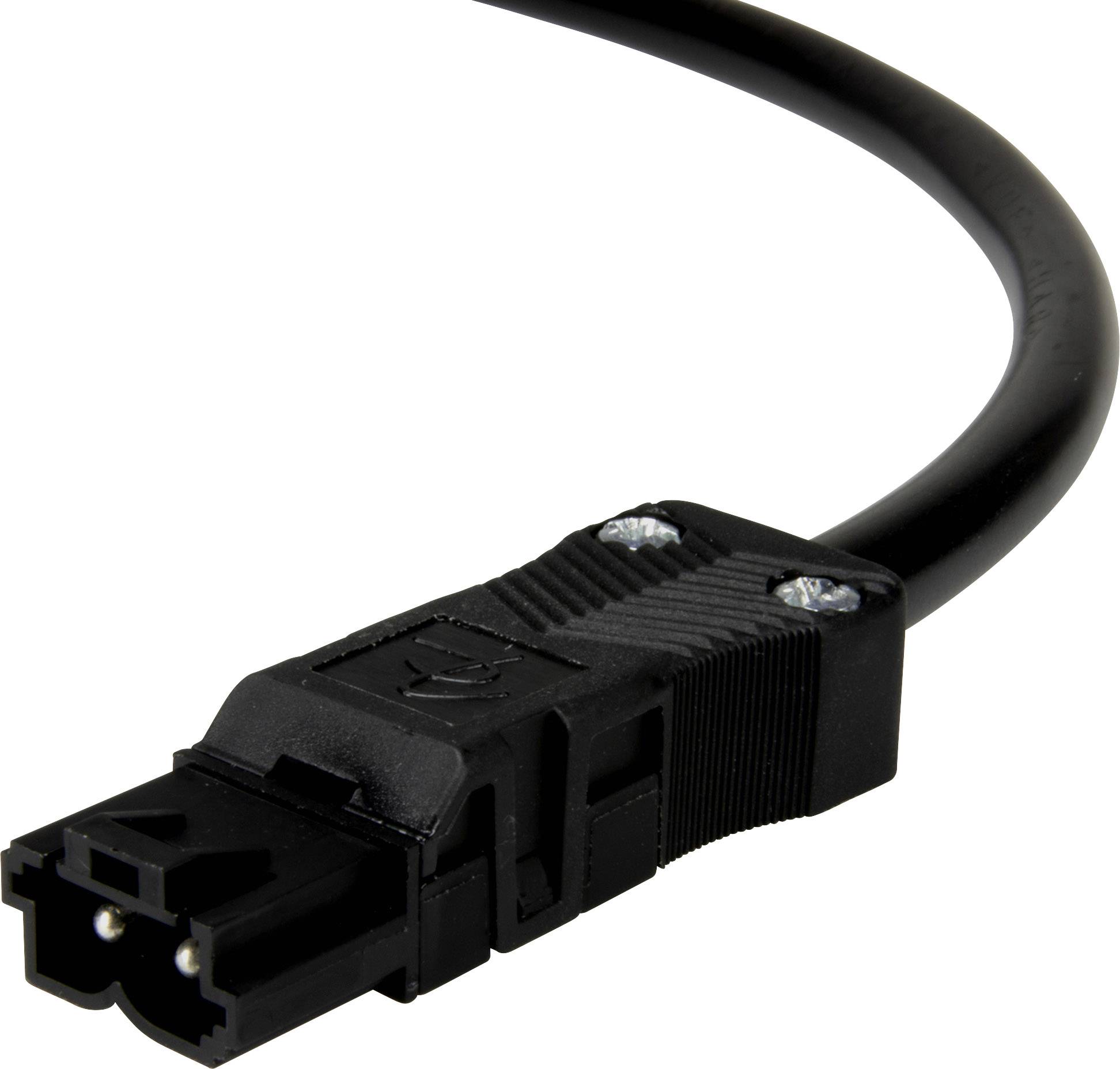Adels-Contact 92816220 Netz-Anschlusskabel offene Kabelenden - Netz-Stecker Gesamtpolzahl: 2 Schwarz 2.00m 50St.