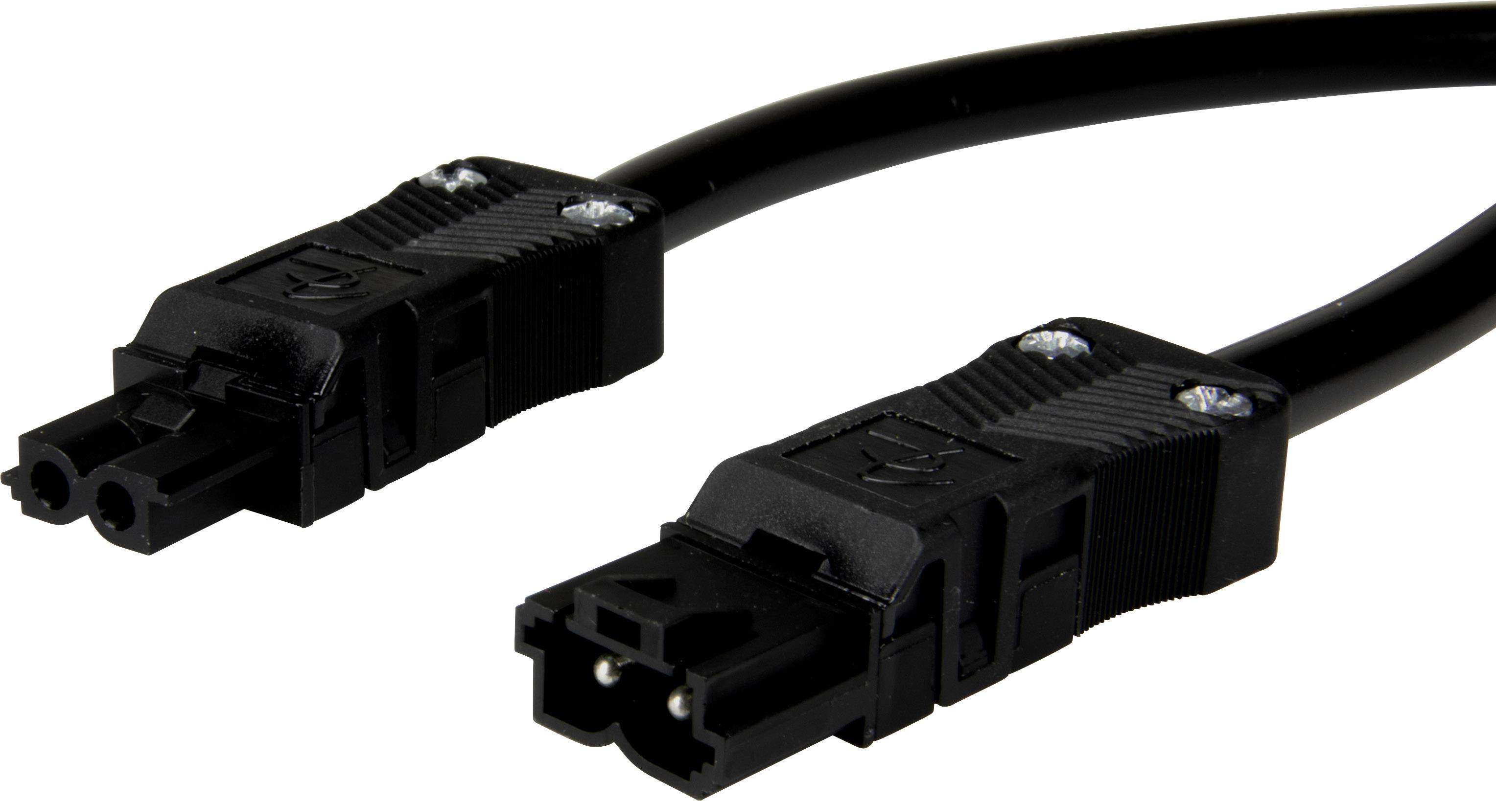 Adels-Contact 14876230 Netz-Anschlusskabel Netz-Stecker - Netz-Buchse Gesamtpolzahl: 2 Schwarz 3.00m 25St.