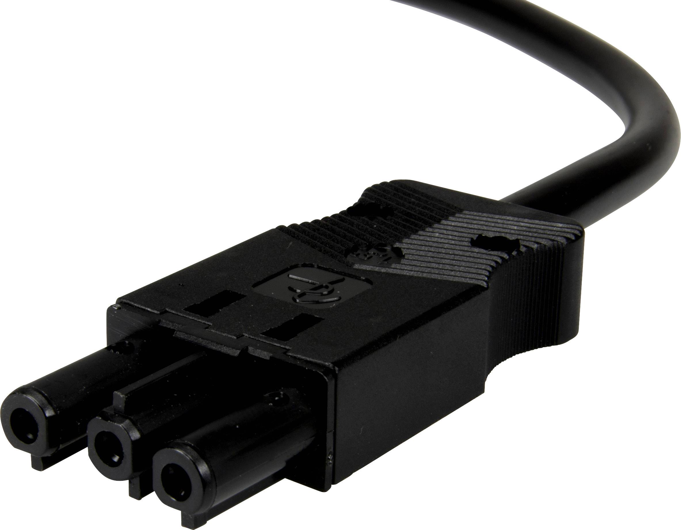 Adels-Contact 96596305 Netz-Anschlusskabel offene Kabelenden - Netz-Buchse Gesamtpolzahl: 2 + PE Schwarz 0.50m 75St.