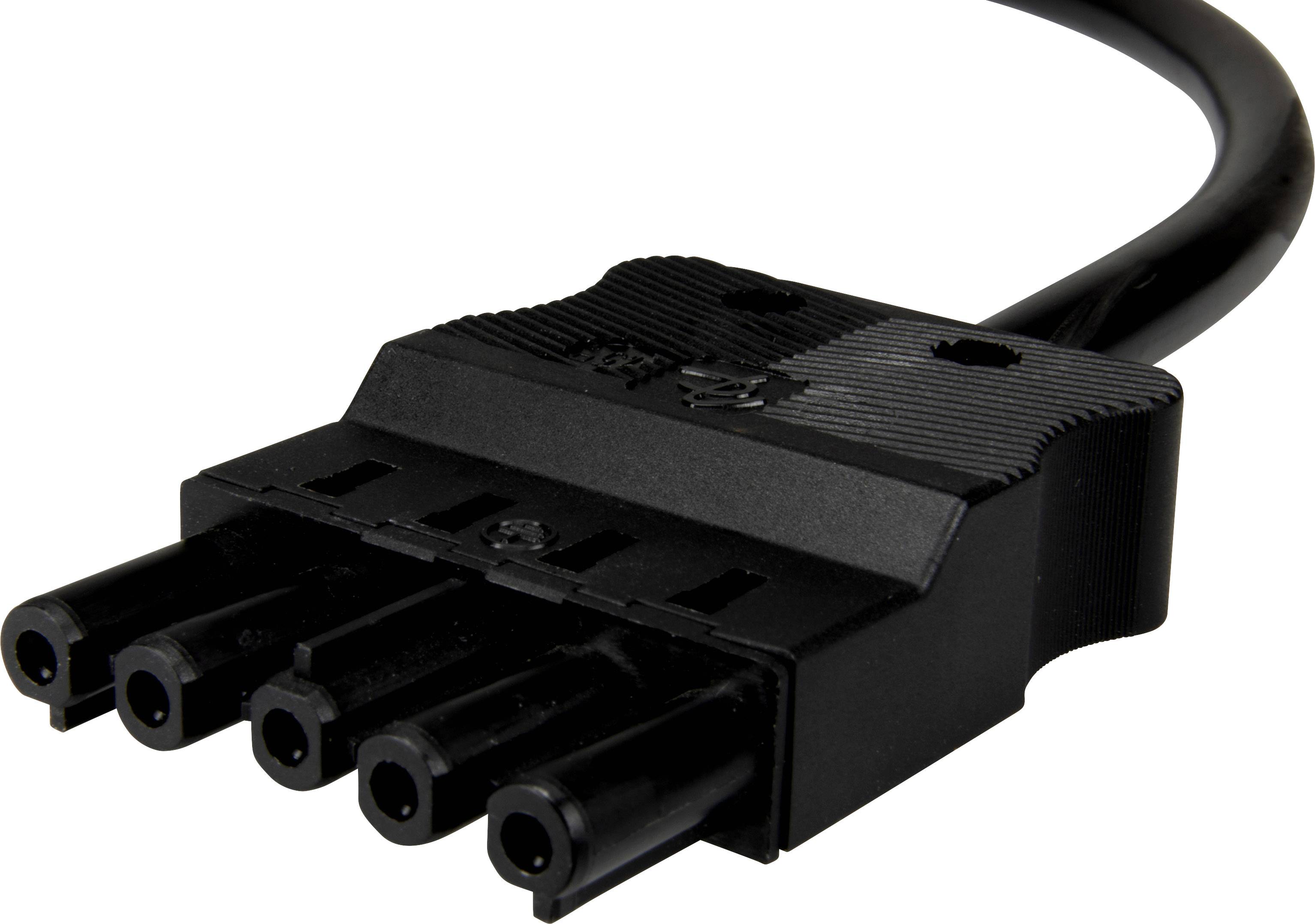 Adels-Contact 16626530 Netz-Anschlusskabel offene Kabelenden - Netz-Buchse Gesamtpolzahl: 4 + PE Schwarz 3.00m 15St.