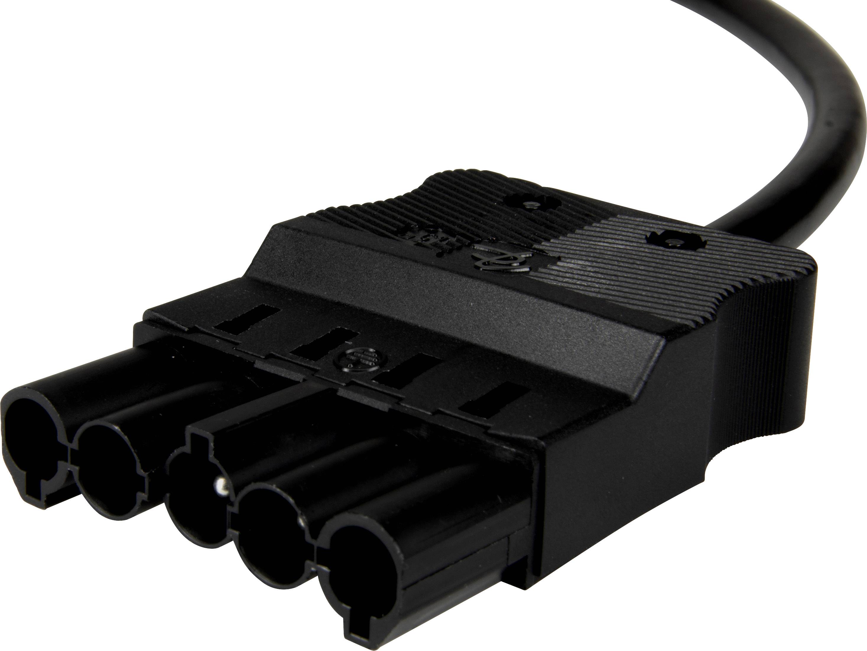 Adels-Contact 16316530 Netz-Anschlusskabel offene Kabelenden - Netz-Stecker Gesamtpolzahl: 4 + PE Schwarz 3.00m 15St.