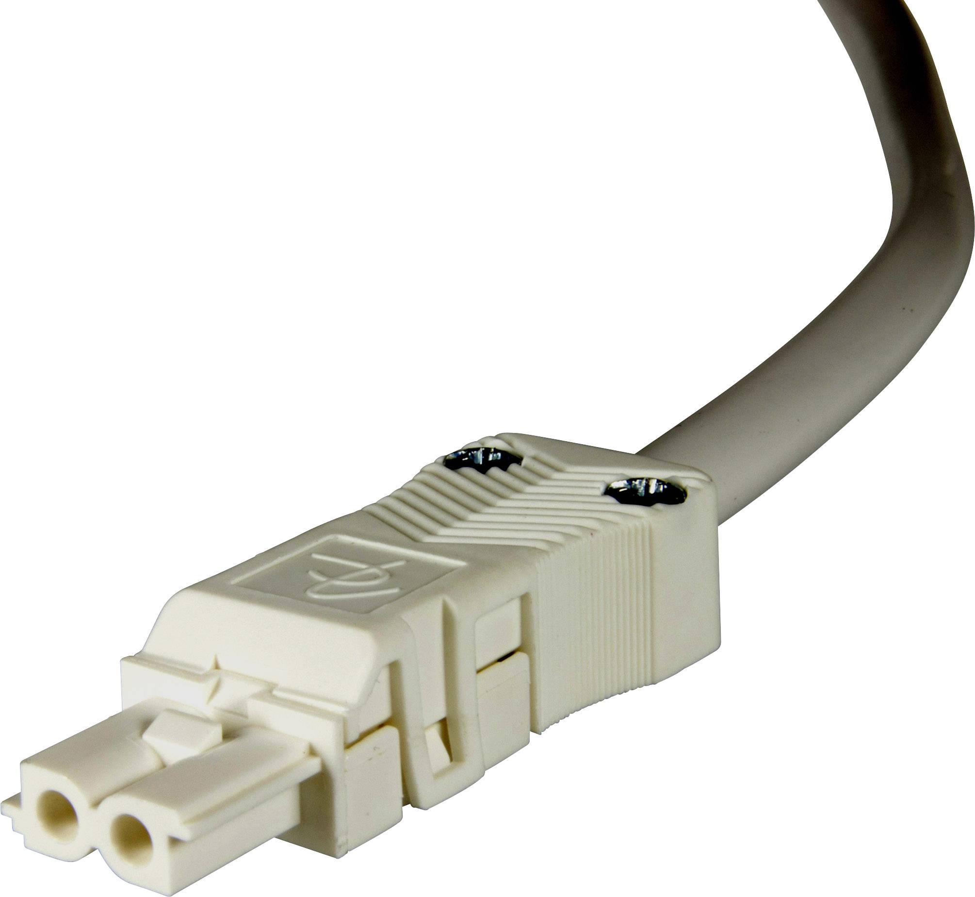 Adels-Contact 92845205 Netz-Anschlusskabel offene Kabelenden - Netz-Buchse Gesamtpolzahl: 2 Weiß 0.50m 75St.