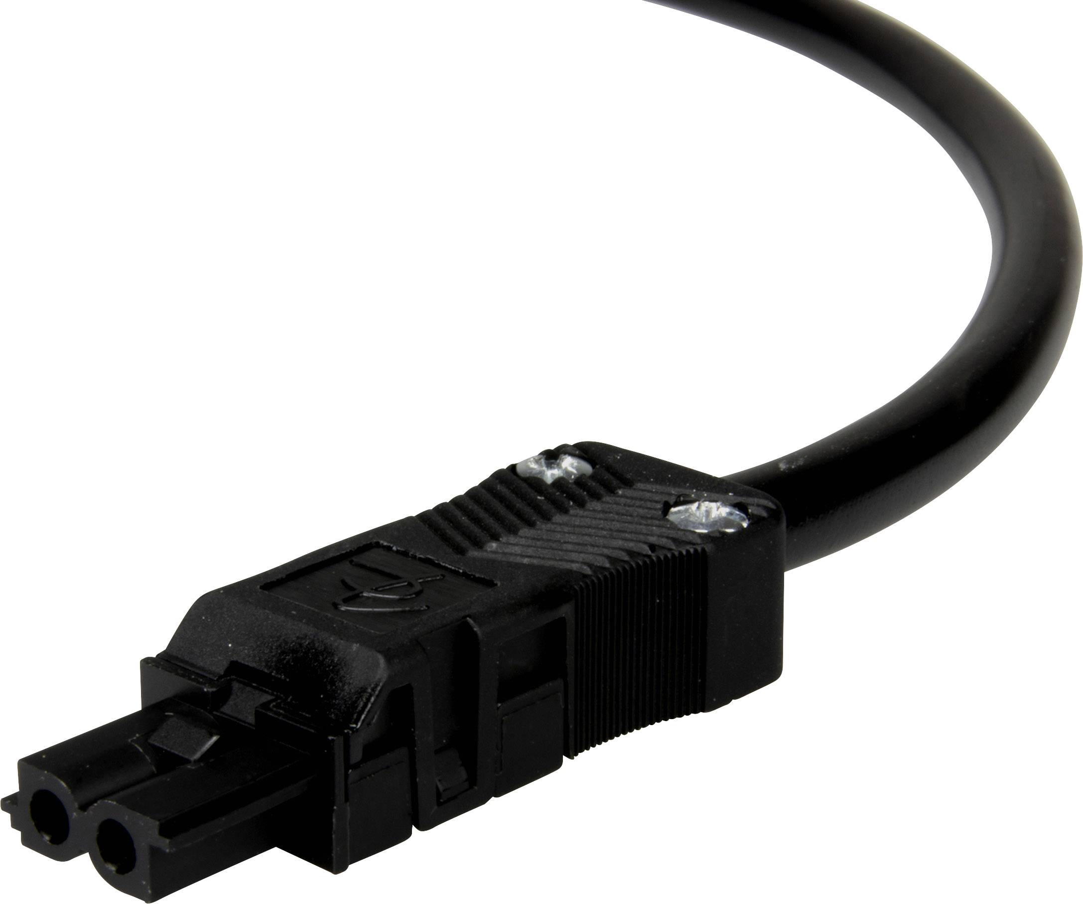 Adels-Contact 92846230 Netz-Anschlusskabel offene Kabelenden - Netz-Buchse Gesamtpolzahl: 2 Schwarz 3.00m 25St.