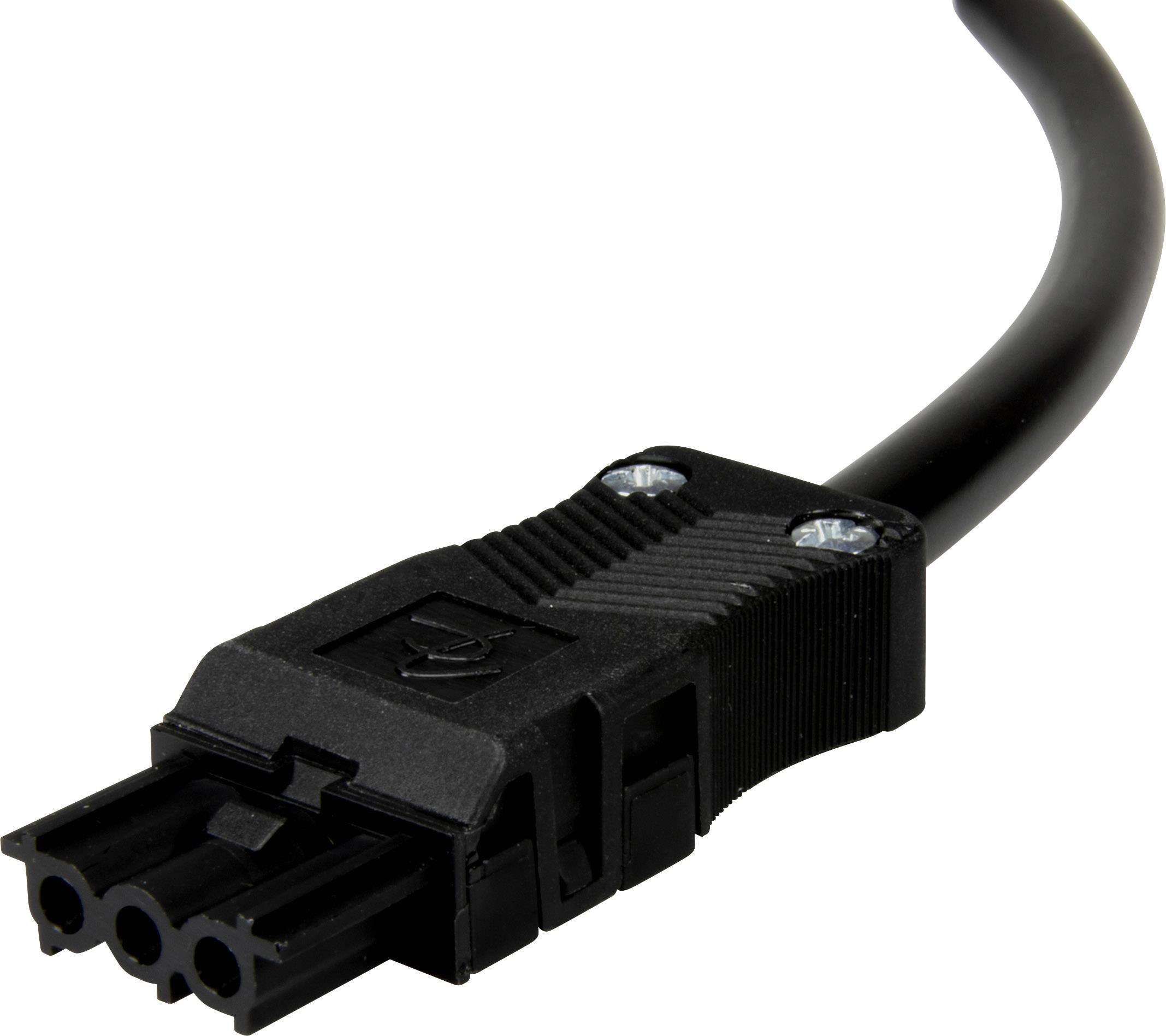 Adels-Contact 14846305 Netz-Anschlusskabel offene Kabelenden - Netz-Buchse Gesamtpolzahl: 2 + PE Schwarz 0.50m 75St.