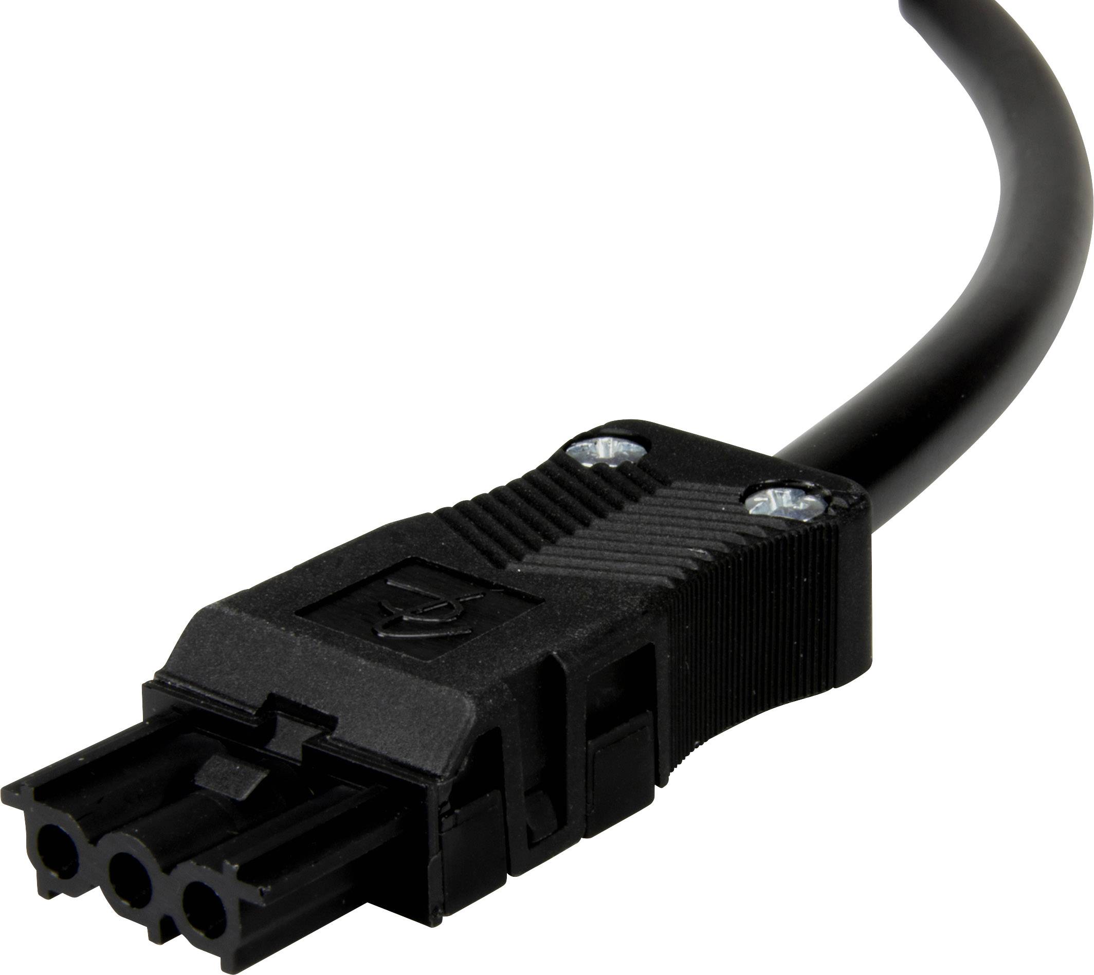 Adels-Contact 14846330 Netz-Anschlusskabel offene Kabelenden - Netz-Buchse Gesamtpolzahl: 2 + PE Schwarz 3.00m 25St.