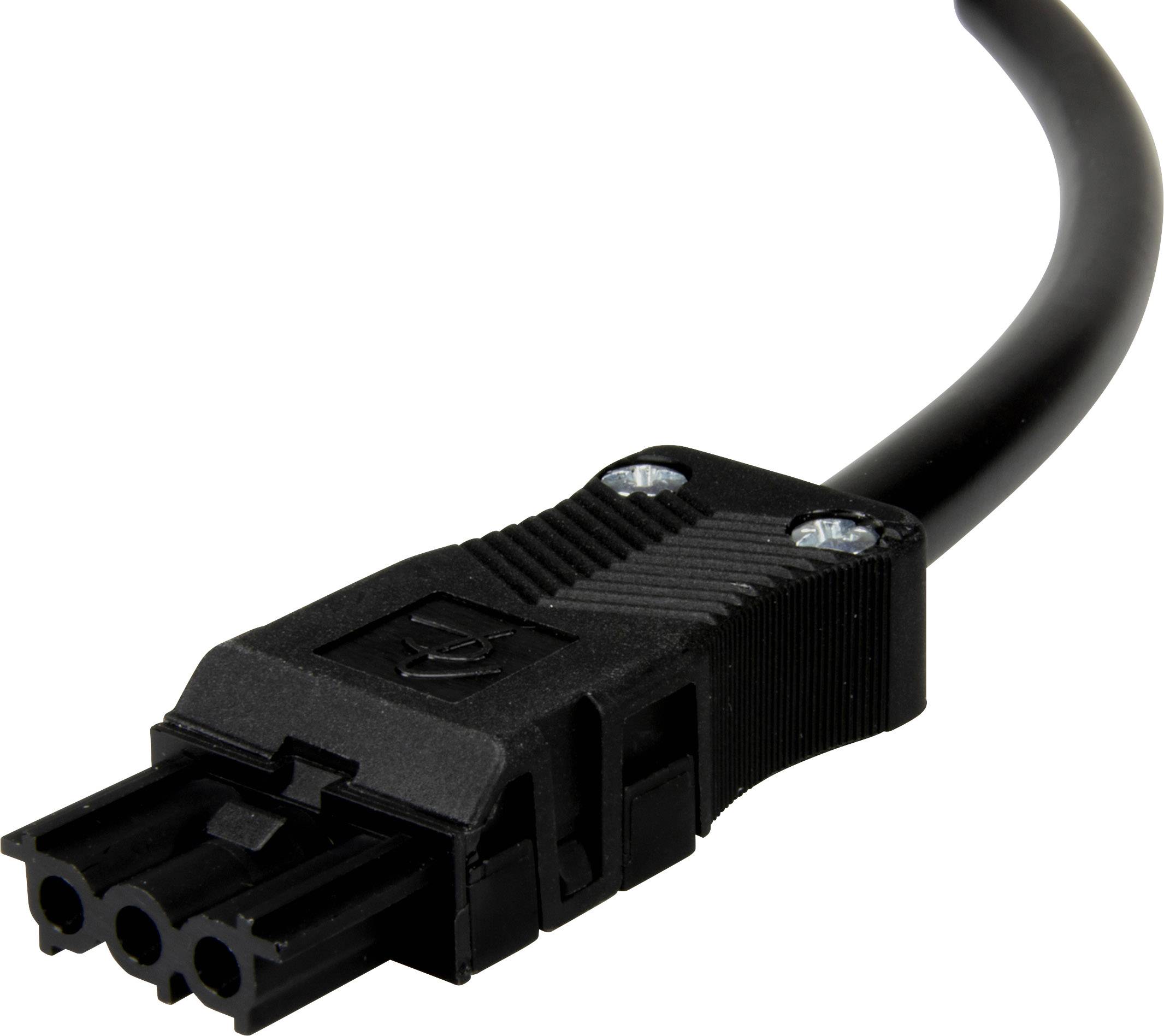 Adels-Contact 14846340 Netz-Anschlusskabel offene Kabelenden - Netz-Buchse Gesamtpolzahl: 2 + PE Schwarz 4.00m 25St.