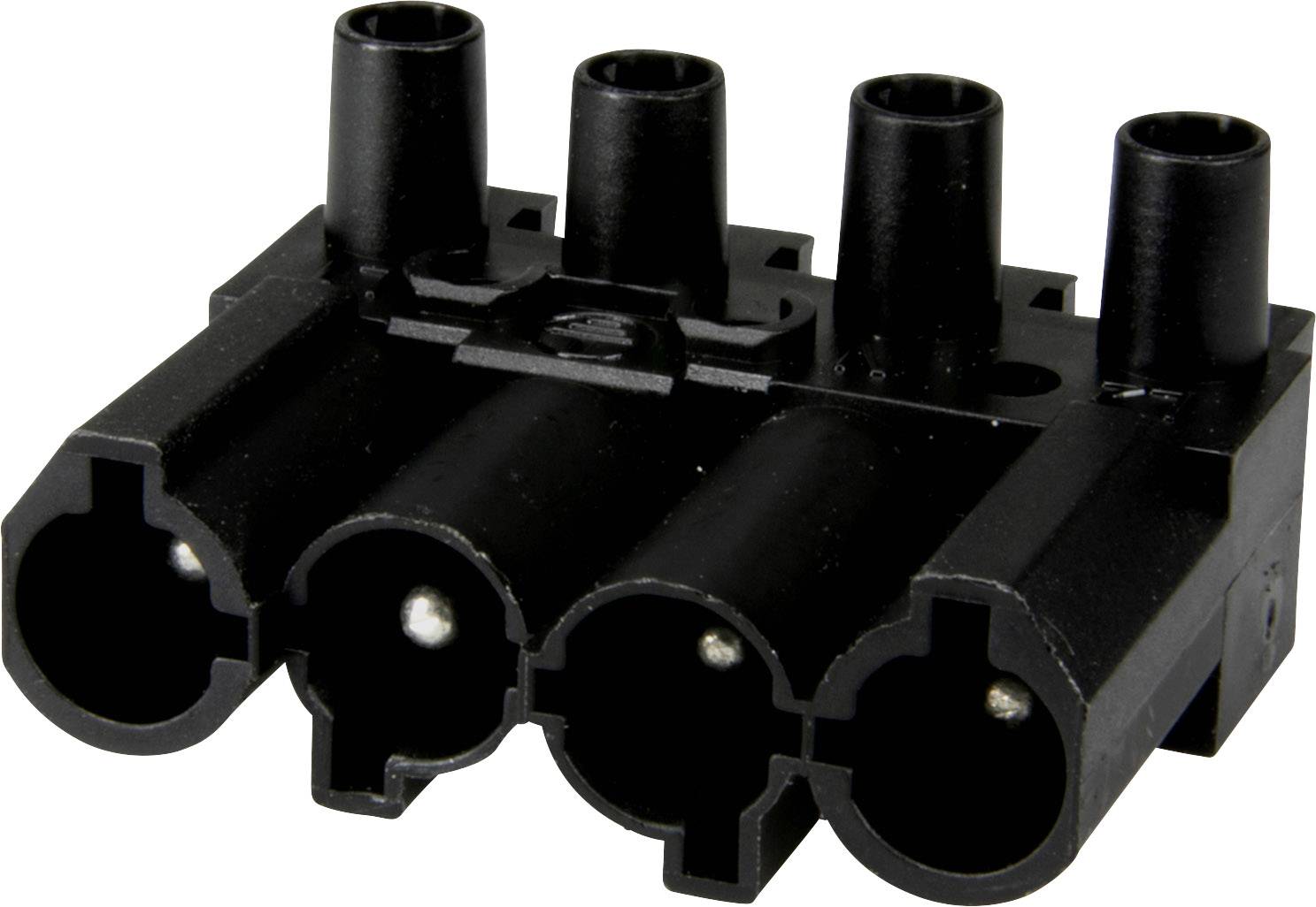 Adels-Contact 162064 Netz-Steckverbinder Stecker, gerade Gesamtpolzahl: 4 + PE 20A Schwarz 150St.