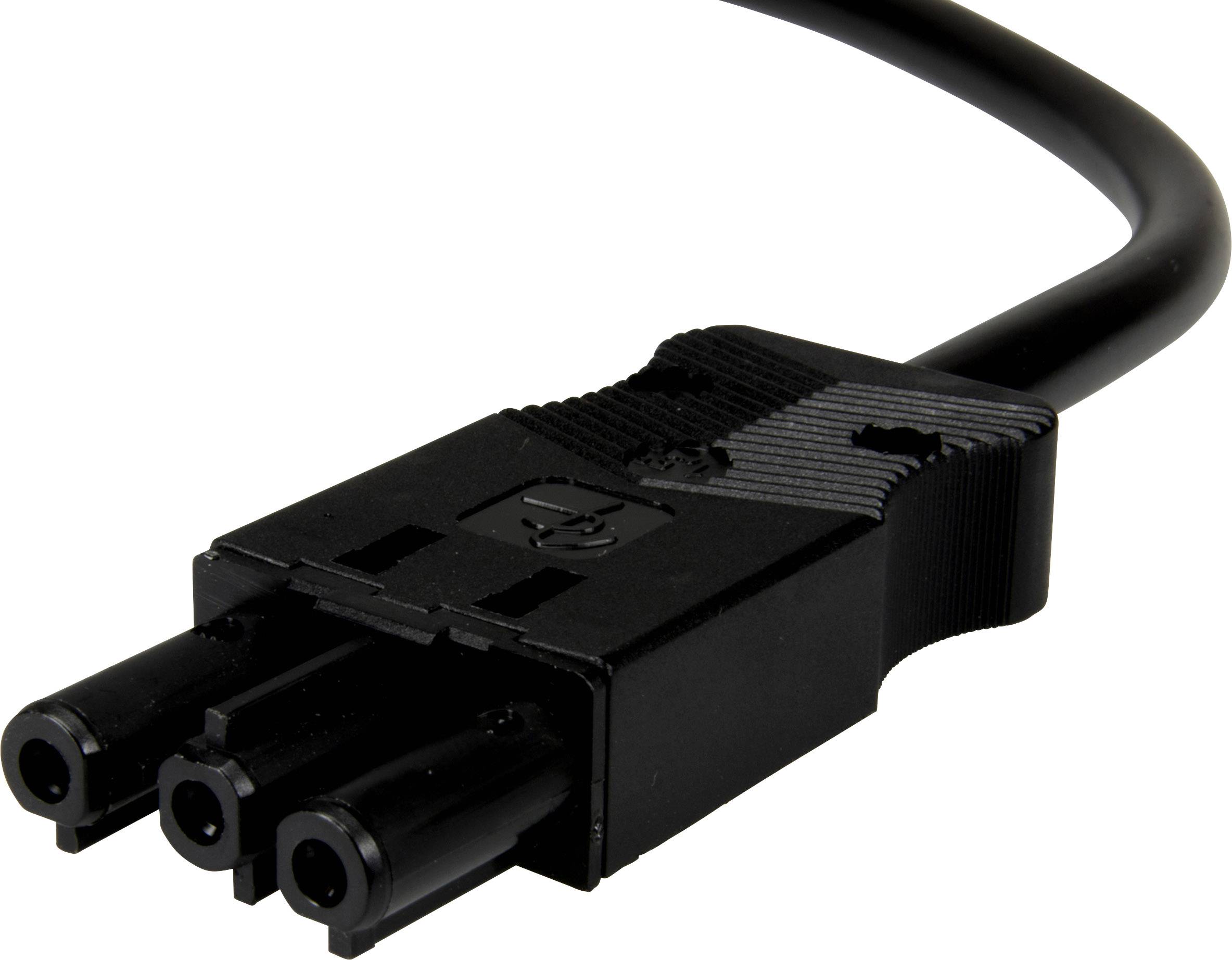 Adels-Contact 16626305 Netz-Anschlusskabel offene Kabelenden - Netz-Buchse Gesamtpolzahl: 2 + PE Schwarz 0.50m 75St.