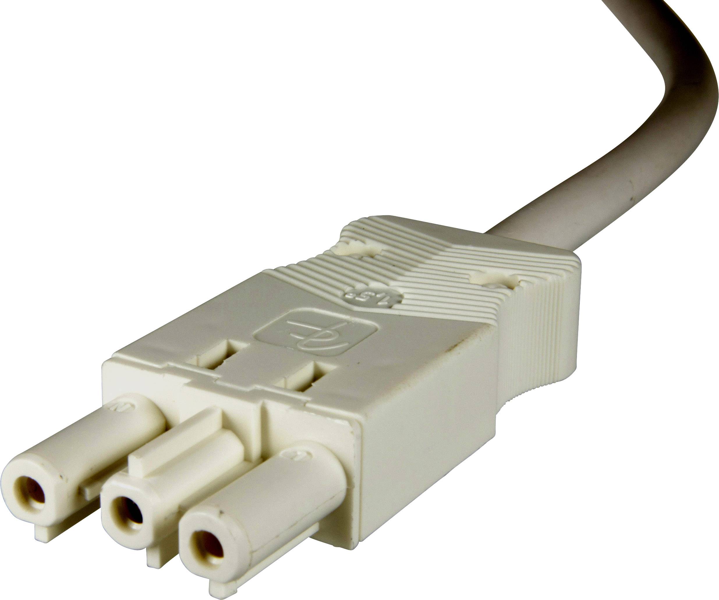 Adels-Contact 16625340 Netz-Anschlusskabel offene Kabelenden - Netz-Buchse Gesamtpolzahl: 2 + PE Weiß 4.00m 25St.