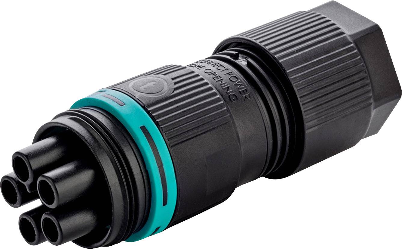 Adels-Contact 24460 Rundsteckverbinder Buchse, gerade Gesamtpolzahl: 4 + PE 200St.