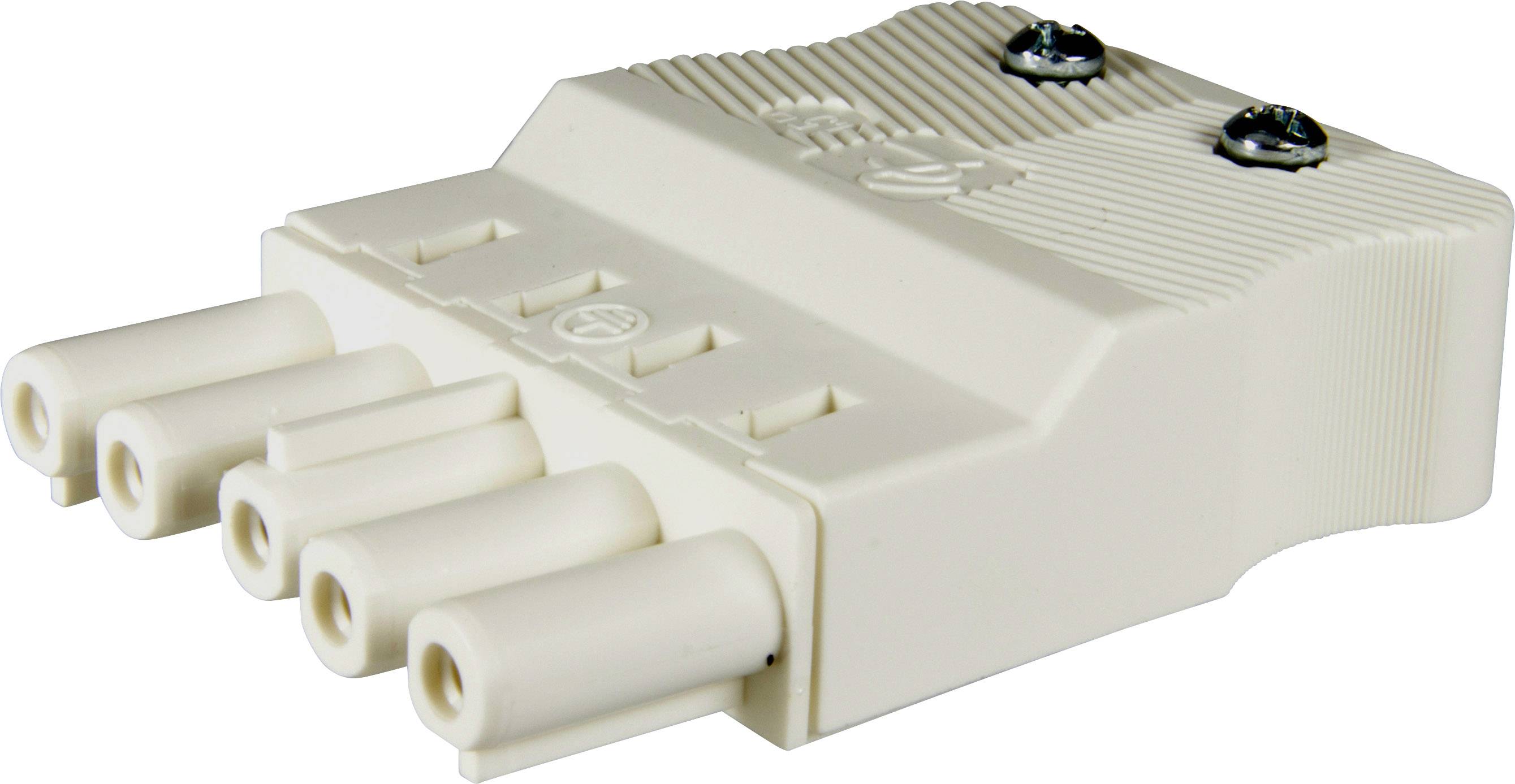 Adels-Contact 23847 Netz-Steckverbinder Buchse, gerade Gesamtpolzahl: 5 + PE 20A Weiß 100St.
