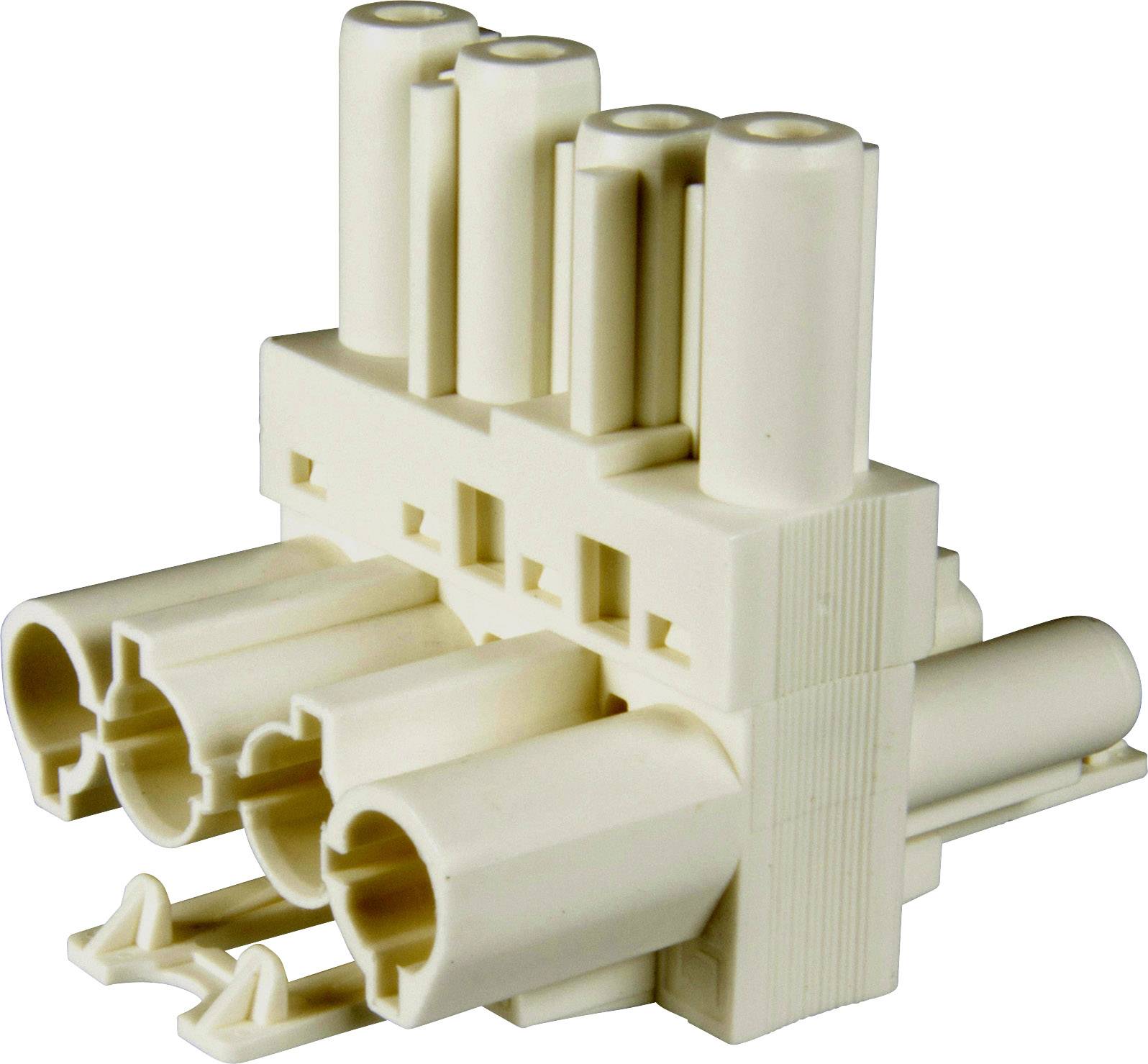 Adels-Contact 167154 T-Verteiler T-Verteiler Gesamtpolzahl: 4 + PE 20A Weiß 100St.