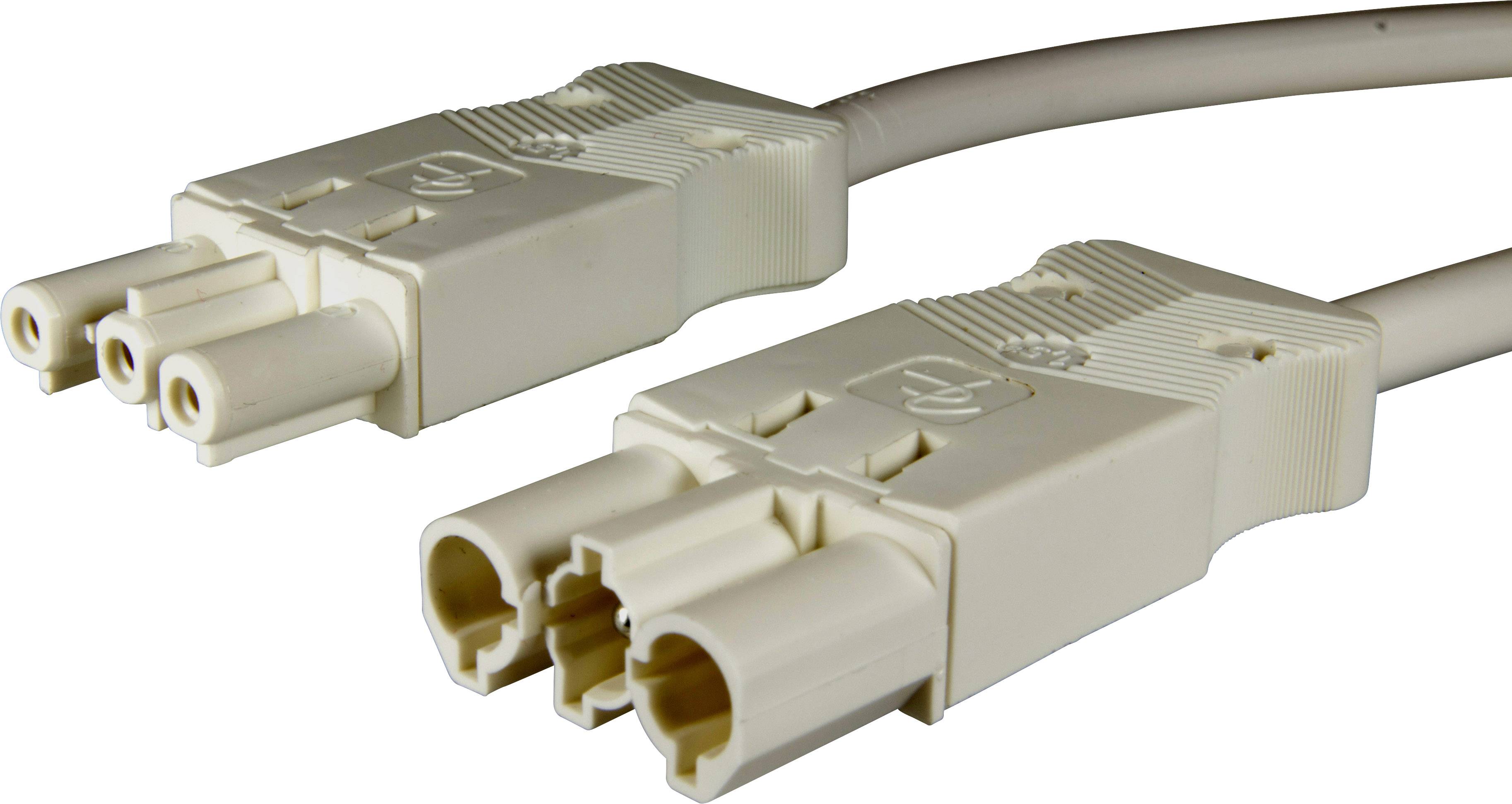 Adels-Contact 16475320 Netz-Anschlusskabel Netz-Stecker - Netz-Buchse Gesamtpolzahl: 2 + PE Weiß 2.00m 50St.