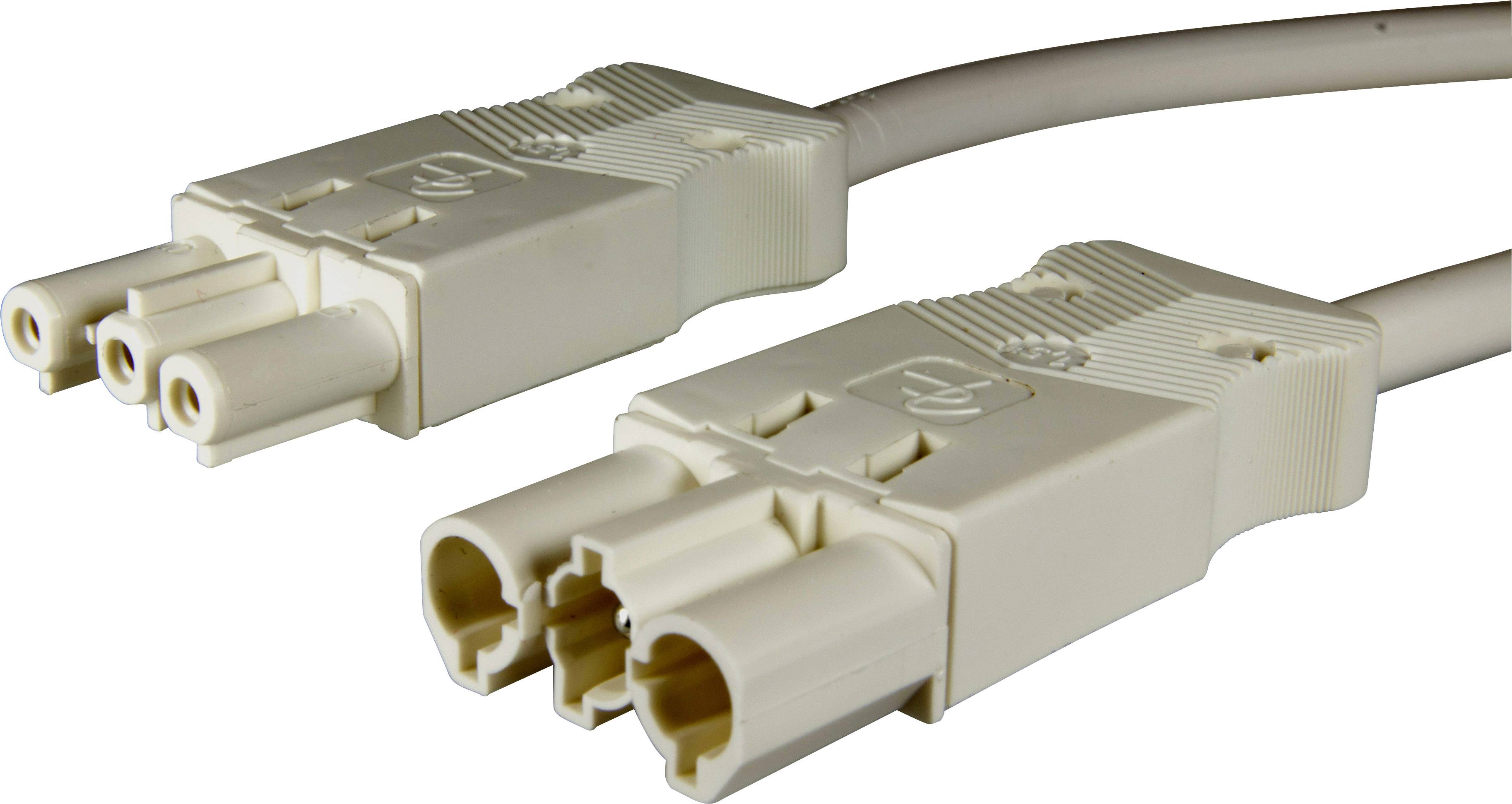 Adels-Contact 96475340 Netz-Anschlusskabel Netz-Stecker - Netz-Buchse Gesamtpolzahl: 2 + PE Weiß 4.00m 25St.