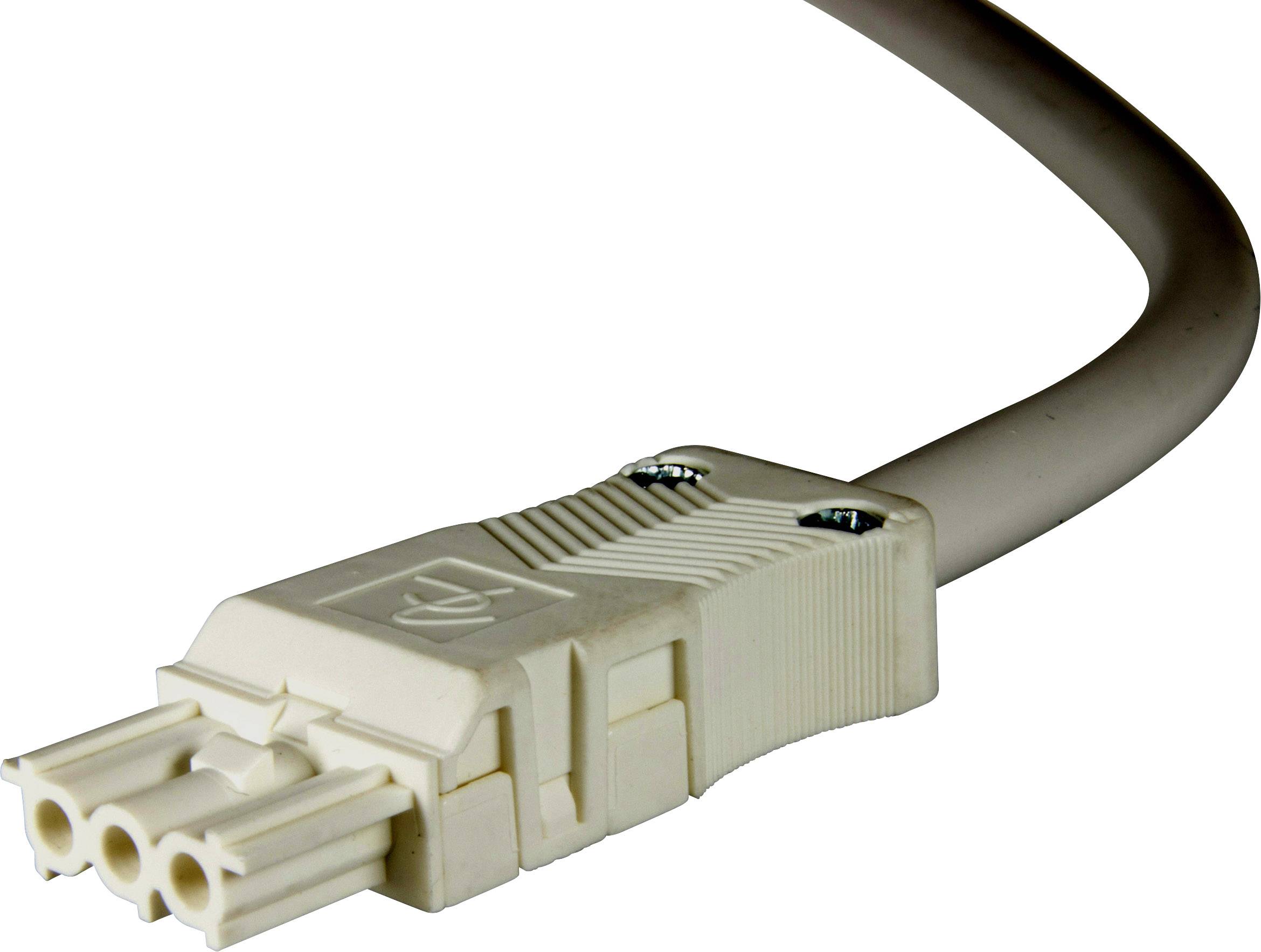 Adels-Contact 92845305 Netz-Anschlusskabel offene Kabelenden - Netz-Buchse Gesamtpolzahl: 2 + PE Weiß 0.50m 75St.