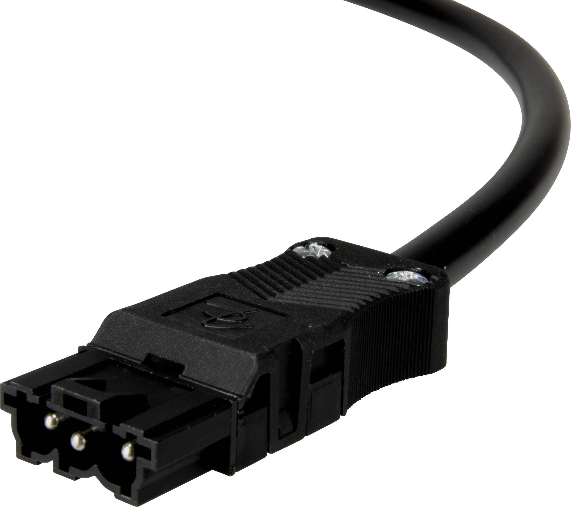 Adels-Contact 92816310 Netz-Anschlusskabel offene Kabelenden - Netz-Stecker Gesamtpolzahl: 2 + PE Schwarz 1.00m 75St.