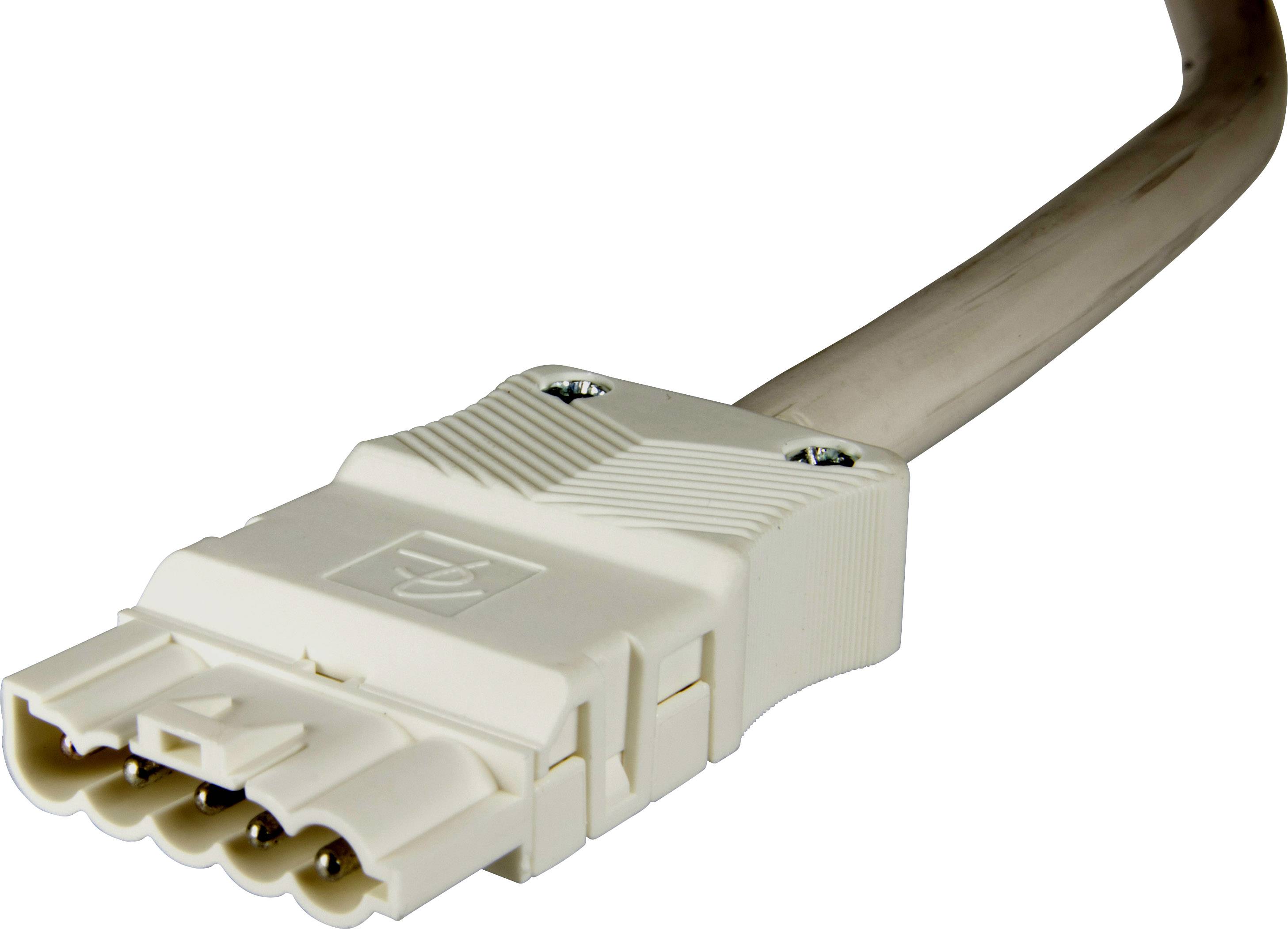 Adels-Contact 14815530 Netz-Anschlusskabel offene Kabelenden - Netz-Stecker Gesamtpolzahl: 4 + PE Weiß 3.00m 15St.