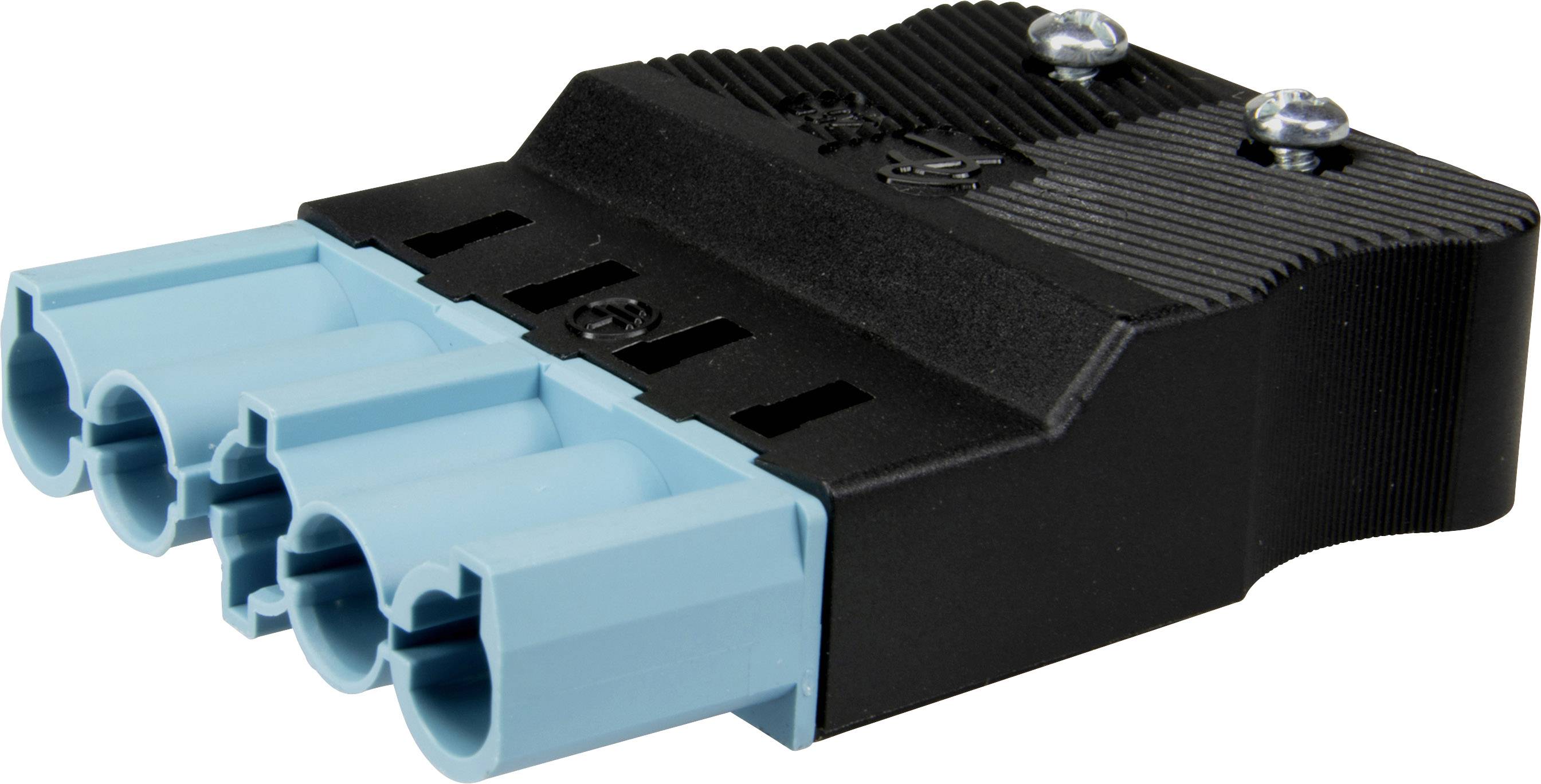 Adels-Contact 23923 Netz-Steckverbinder Stecker, gerade Gesamtpolzahl: 5 + PE 20A Pastell-Blau 100St.