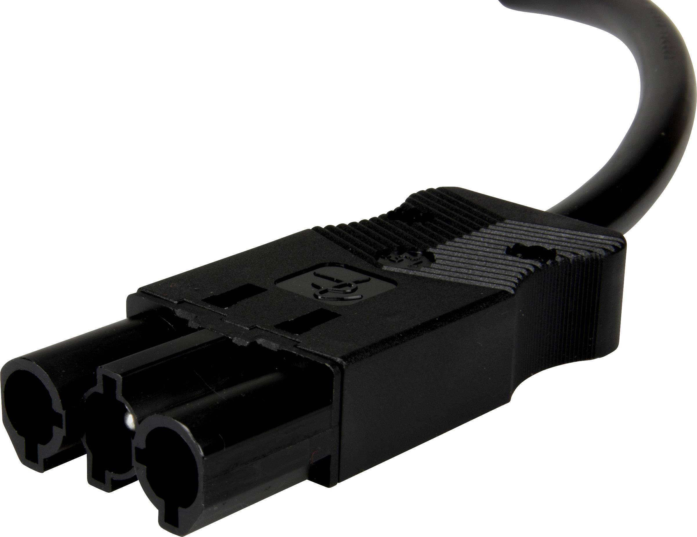 Adels-Contact 96286305 Netz-Anschlusskabel offene Kabelenden - Netz-Stecker Gesamtpolzahl: 2 + PE Schwarz 0.50m 75St.