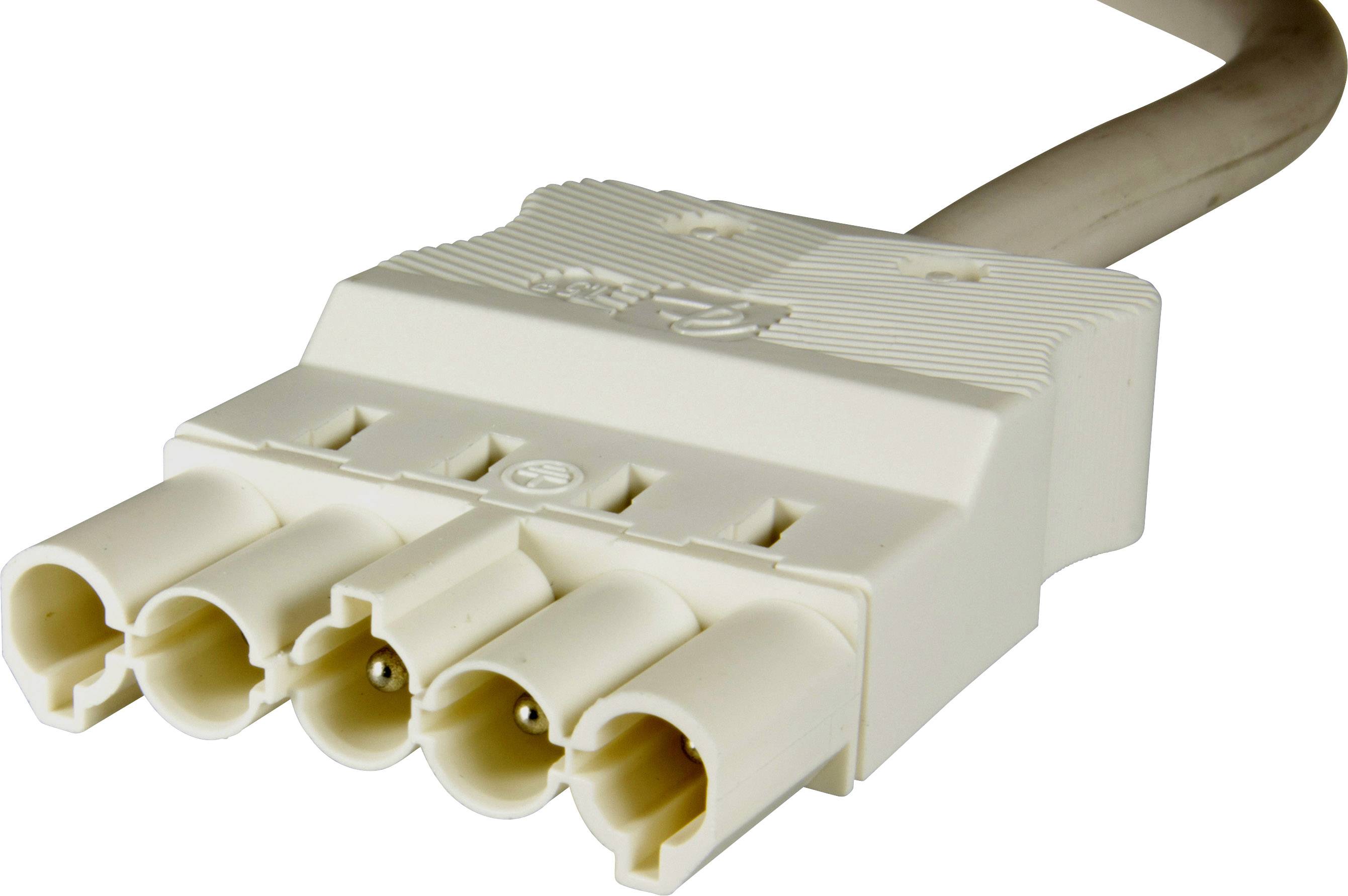 Adels-Contact 16315520 Netz-Anschlusskabel offene Kabelenden - Netz-Stecker Gesamtpolzahl: 4 + PE Weiß 2.00m 20St.