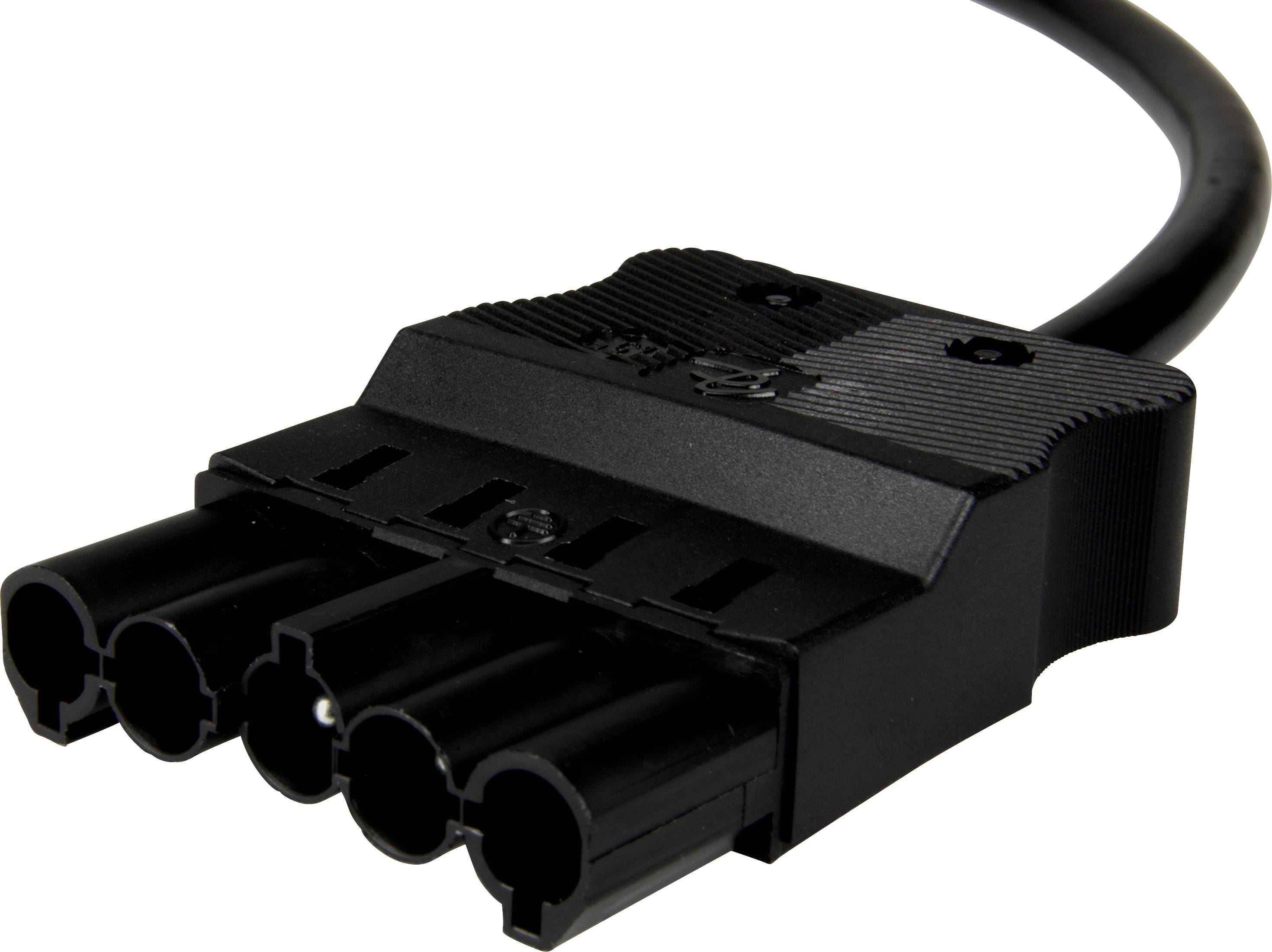 Adels-Contact 96286540 Netz-Anschlusskabel offene Kabelenden - Netz-Stecker Gesamtpolzahl: 4 + PE Schwarz 4.00m 10St.