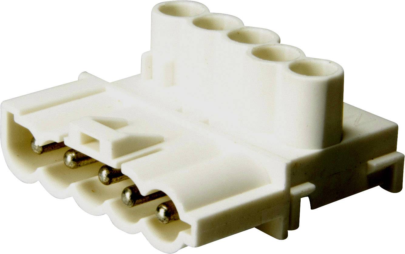 Adels-Contact 22820 Netz-Steckverbinder Stecker, gerade Gesamtpolzahl: 5 + PE 16A Weiß 100St.