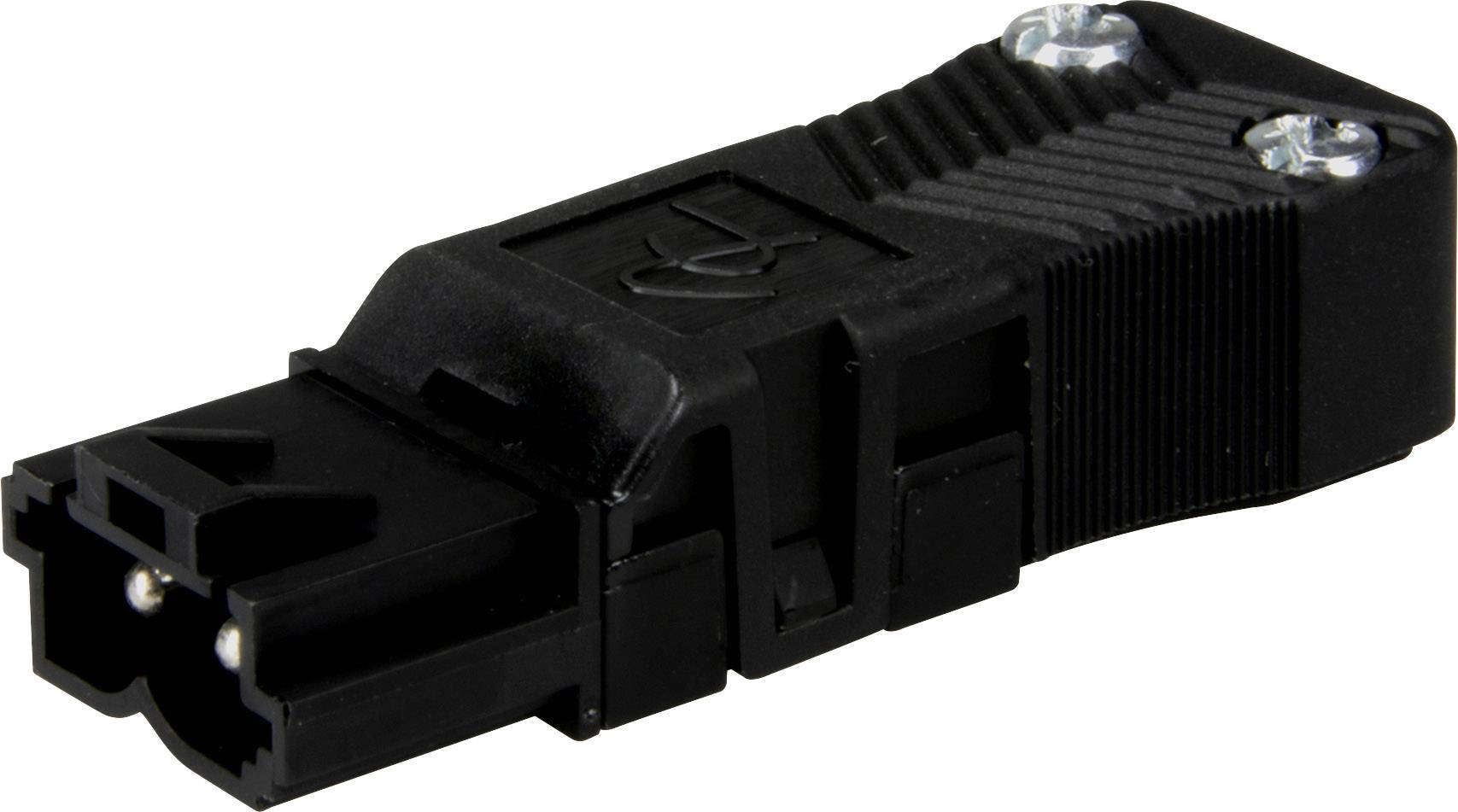 Adels-Contact 12747 Netz-Steckverbinder Stecker, gerade Gesamtpolzahl: 2 16A Schwarz 200St.