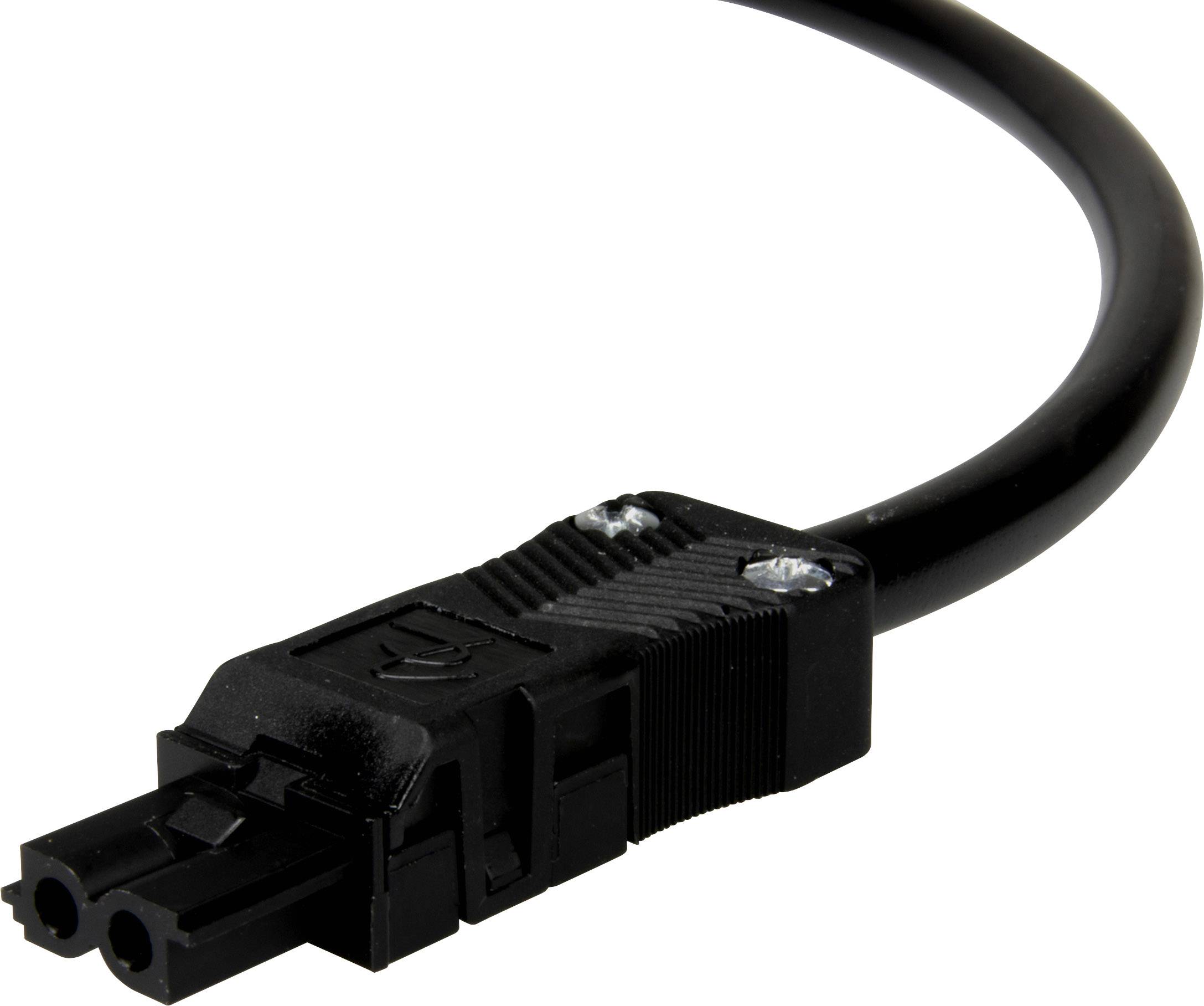 Adels-Contact 92846220 Netz-Anschlusskabel offene Kabelenden - Netz-Buchse Gesamtpolzahl: 2 Schwarz 2.00m 50St.