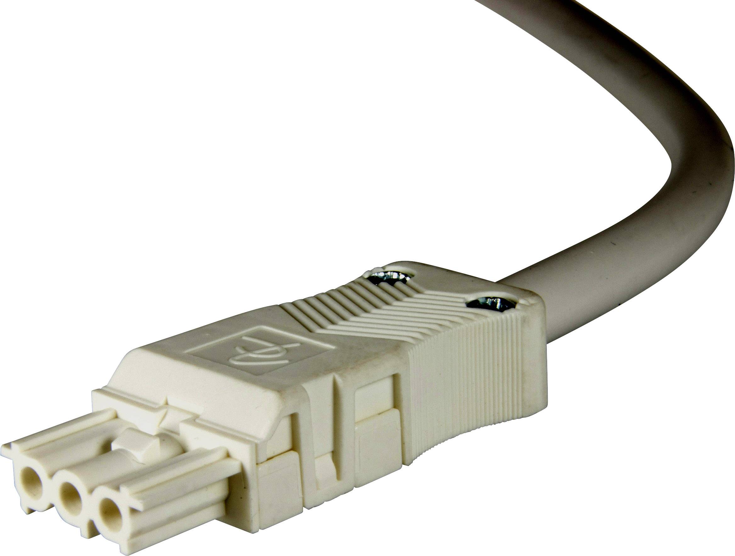 Adels-Contact 14845305 Netz-Anschlusskabel offene Kabelenden - Netz-Buchse Gesamtpolzahl: 2 + PE Weiß 0.50m 75St.