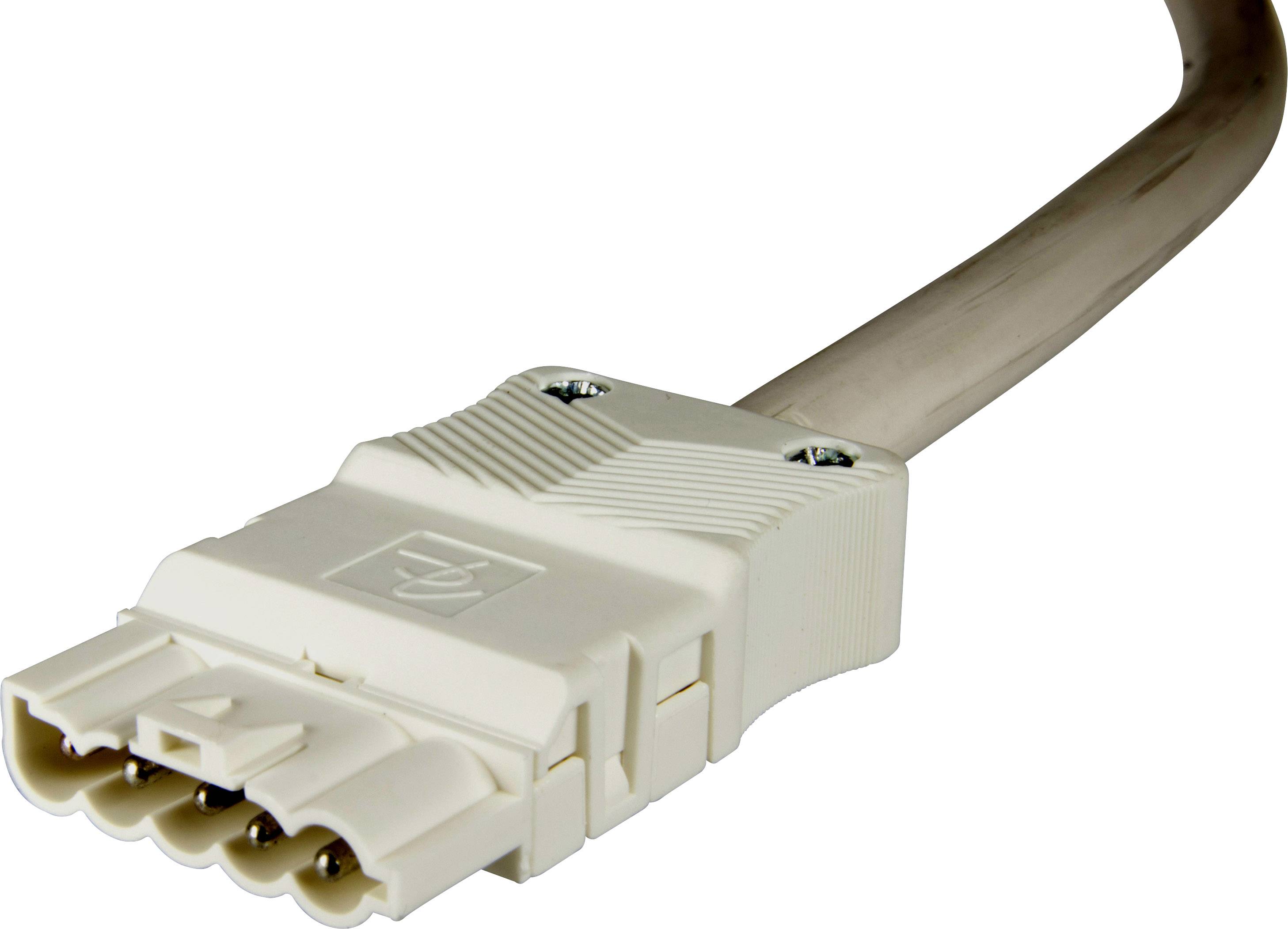 Adels-Contact 92815520 Netz-Anschlusskabel offene Kabelenden - Netz-Stecker Gesamtpolzahl: 4 + PE Weiß 2.00m 20St.