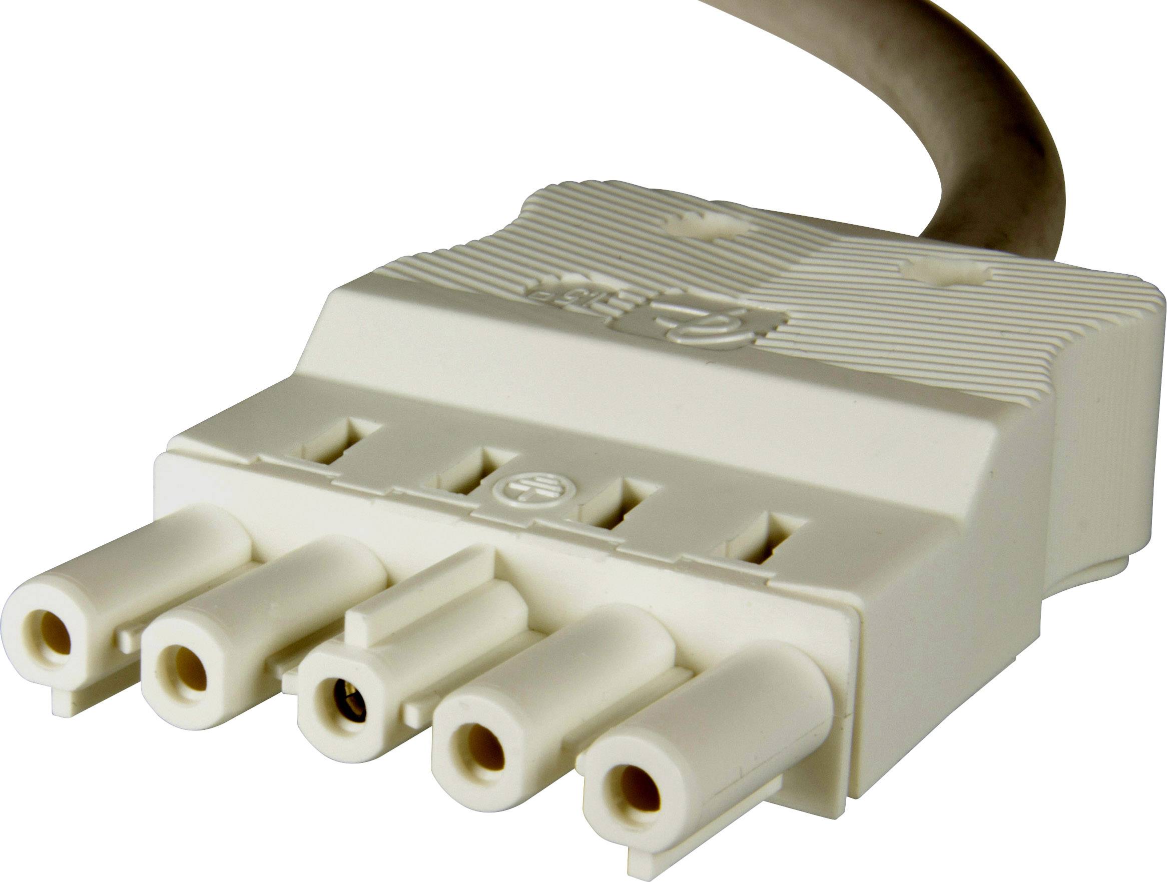 Adels-Contact 16625520 Netz-Anschlusskabel offene Kabelenden - Netz-Buchse Gesamtpolzahl: 4 + PE Weiß 2.00m 20St.