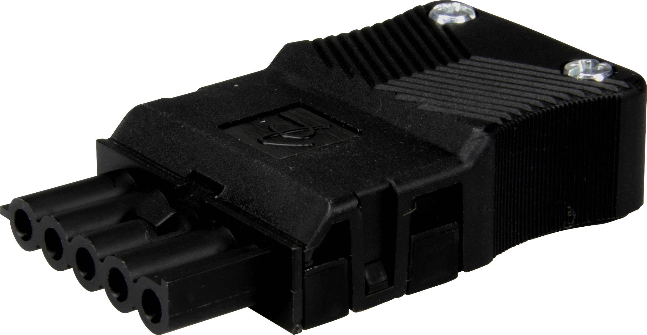 Adels-Contact 22808 Netz-Steckverbinder Buchse, gerade Gesamtpolzahl: 5 + PE 16A Schwarz 100St.