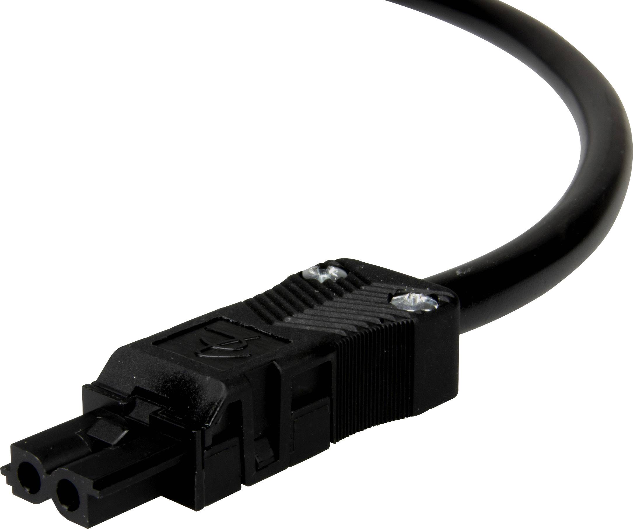 Adels-Contact 14846220 Netz-Anschlusskabel offene Kabelenden - Netz-Buchse Gesamtpolzahl: 2 Schwarz 2.00m 50St.